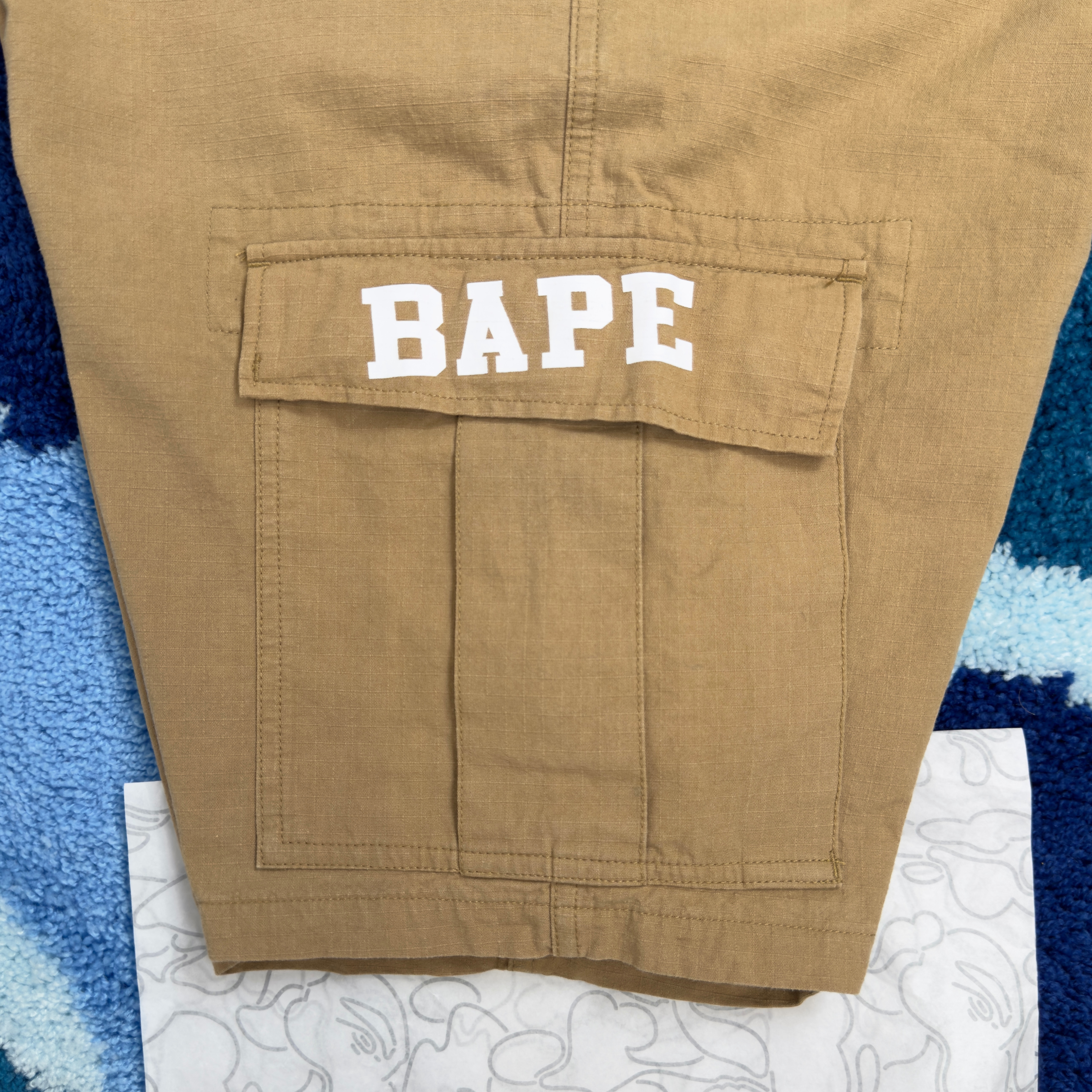(L) Bape Go Skate Summer Work Shorts Brown 2021