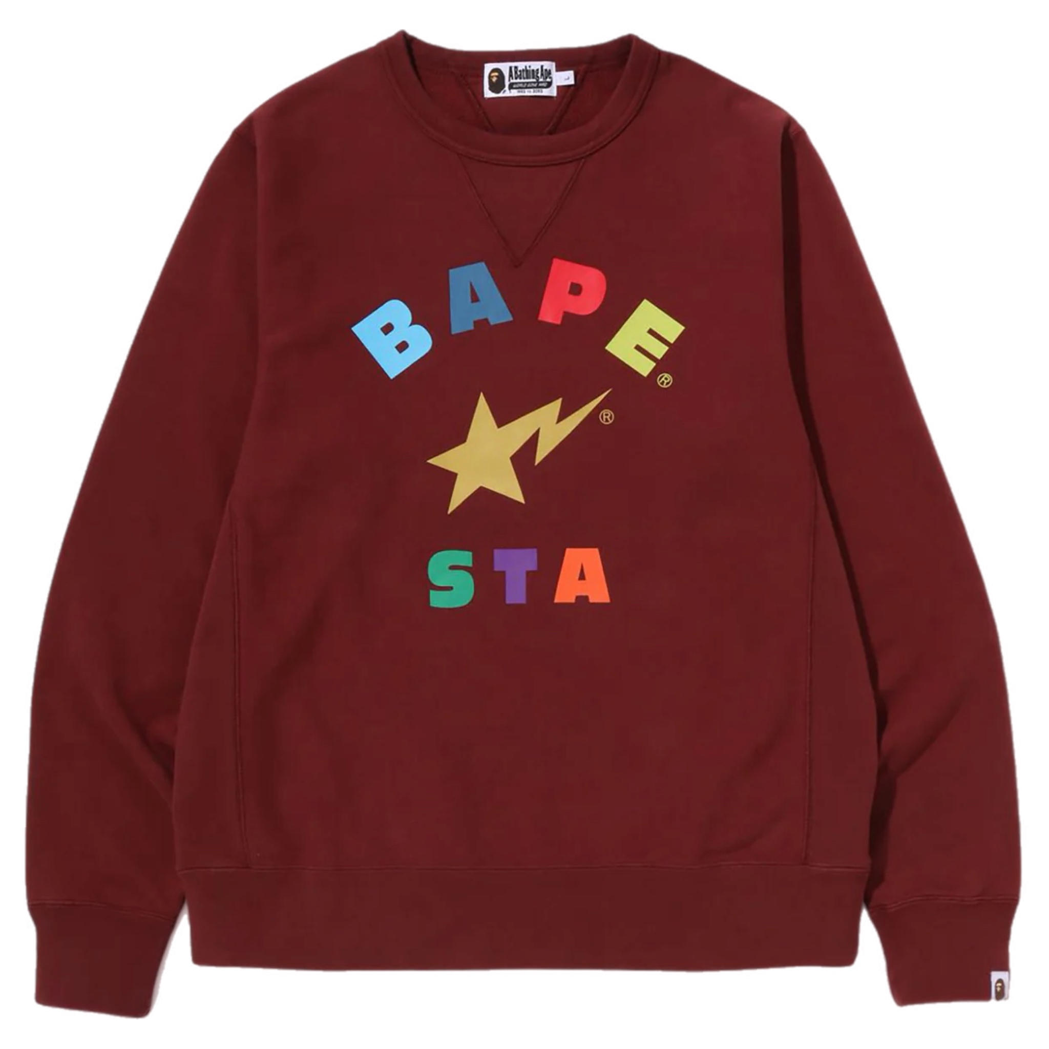 (M/L) Bape Bapesta Crewneck Burgundy 2022