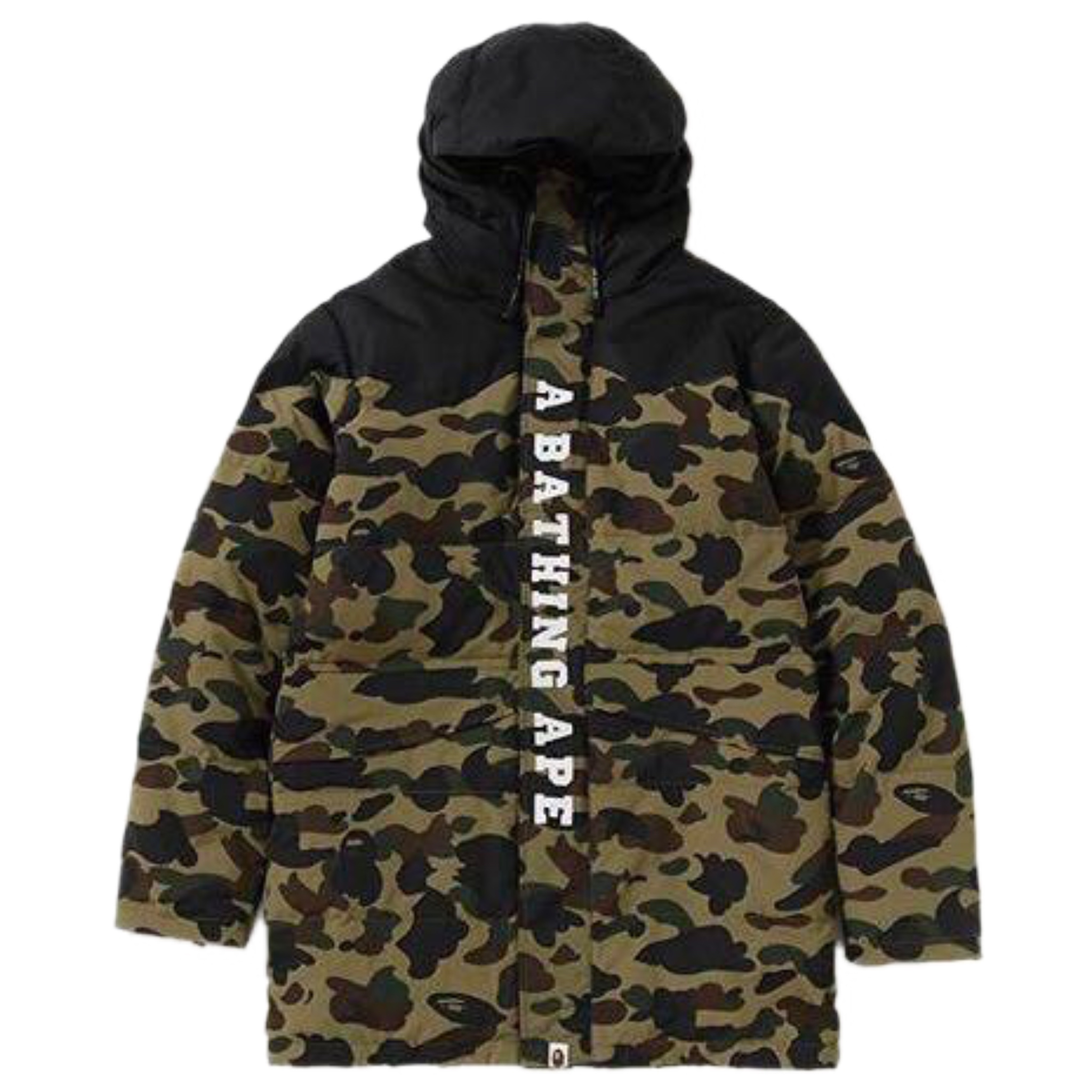 (L) Bape 1st Camo Long Down Snowboard Jacket Green 2018