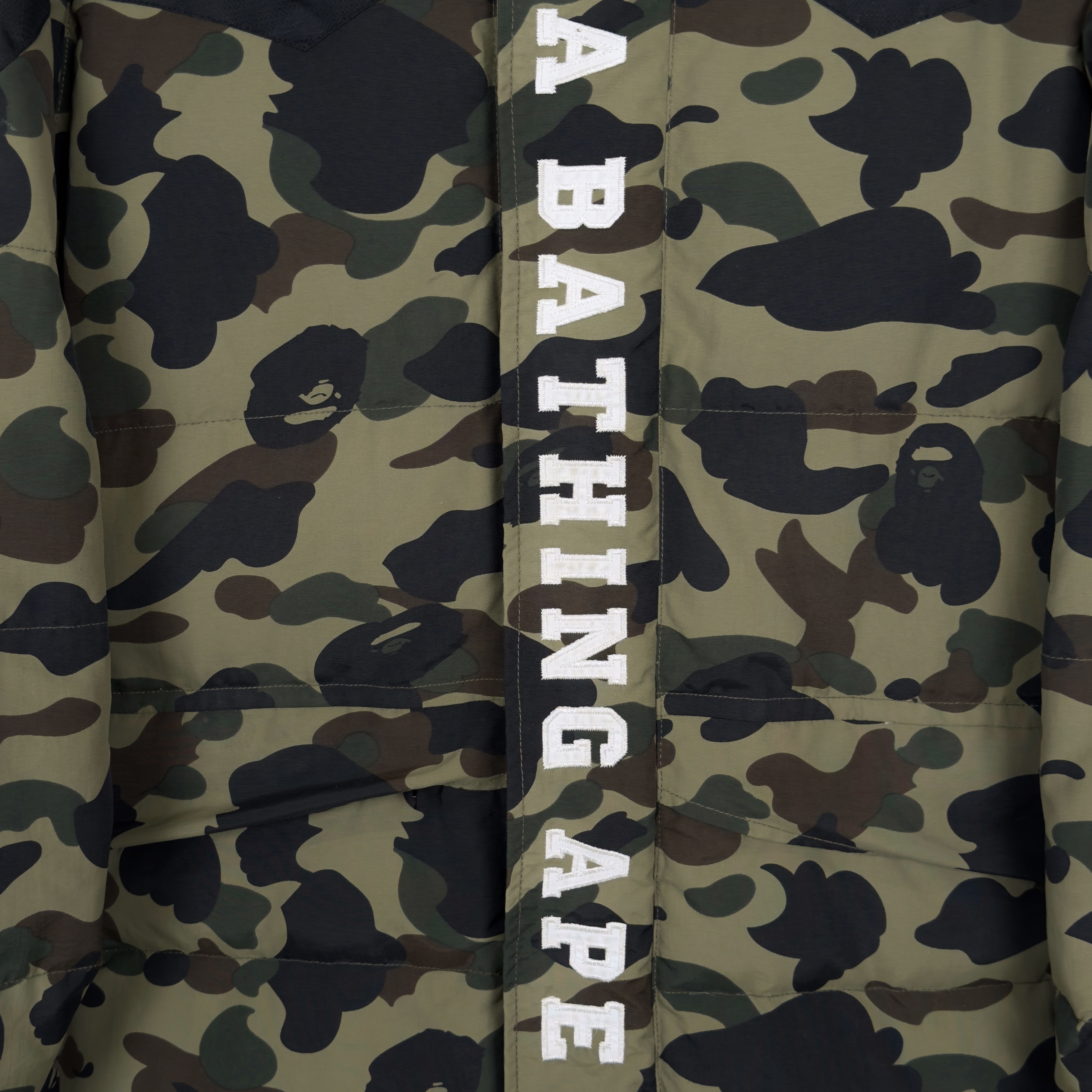 (L) Bape 1st Camo Long Down Snowboard Jacket Green 2018