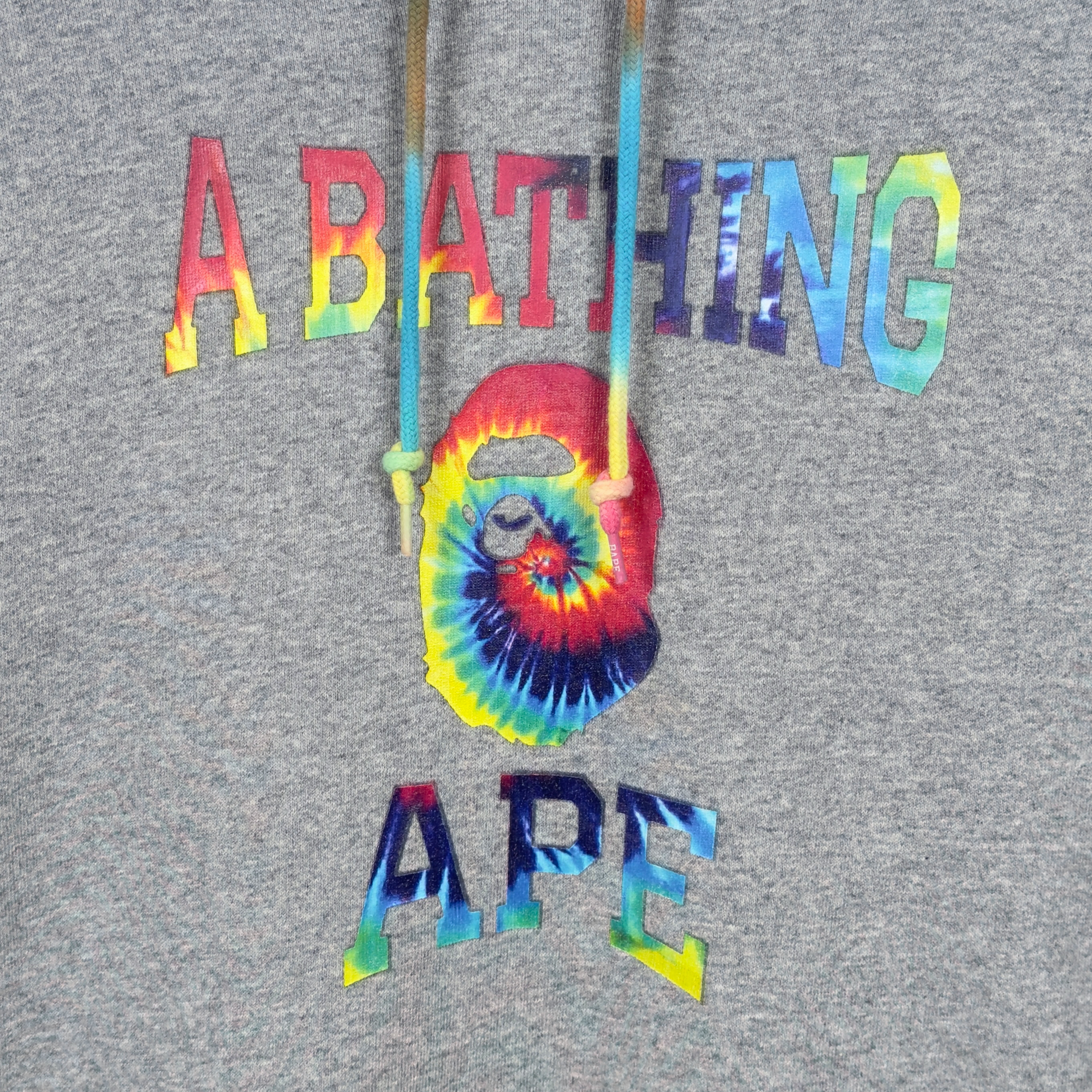 (XL) Bape Tie Dye Hoodie Grey/Multi 2020