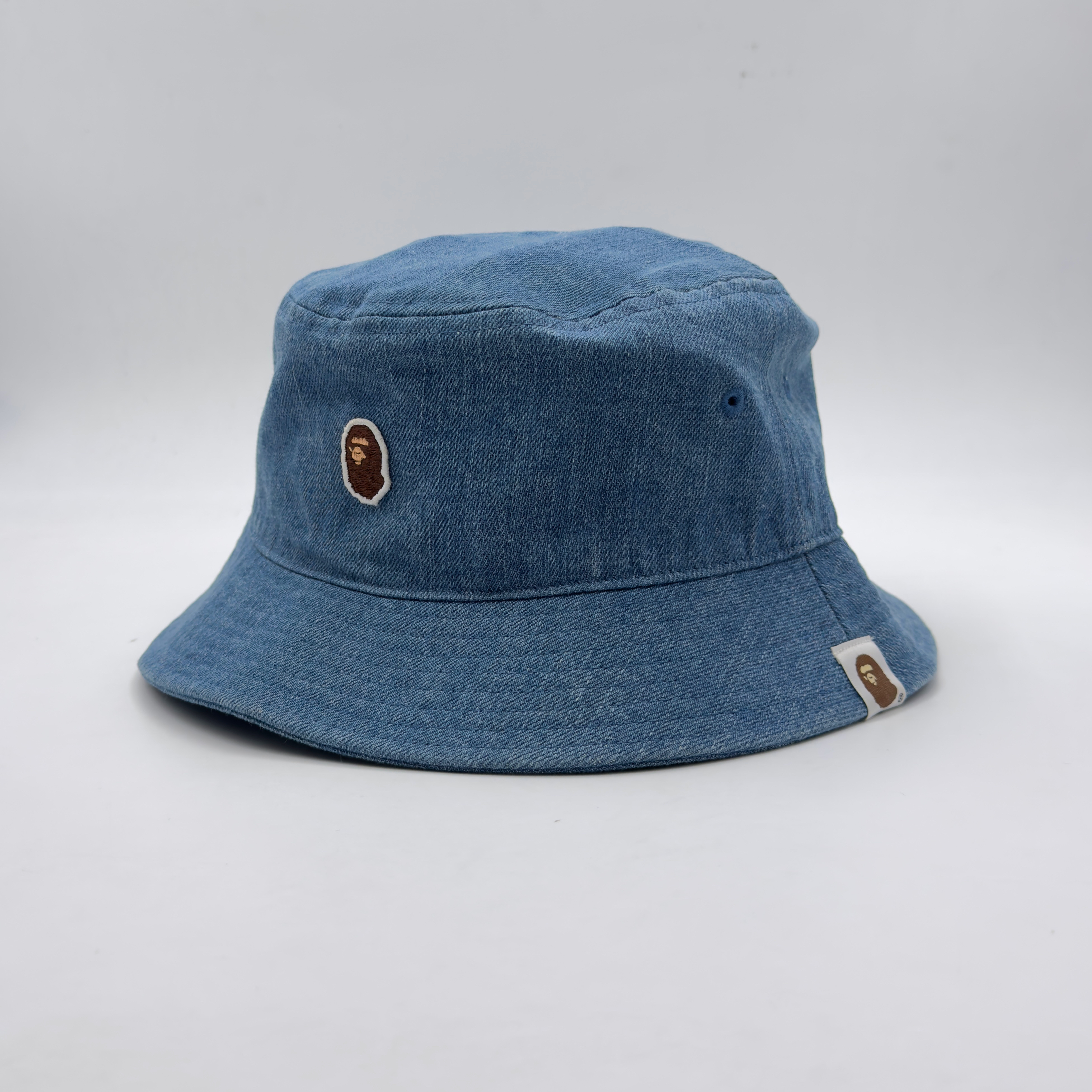 (M) Bape One Point Denim Bucket Hat Blue 2020