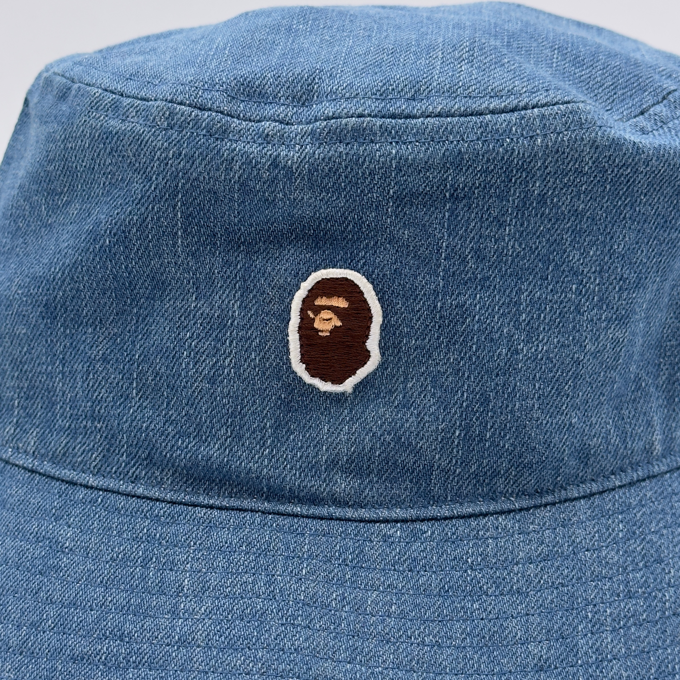 (M) Bape One Point Denim Bucket Hat Blue 2020