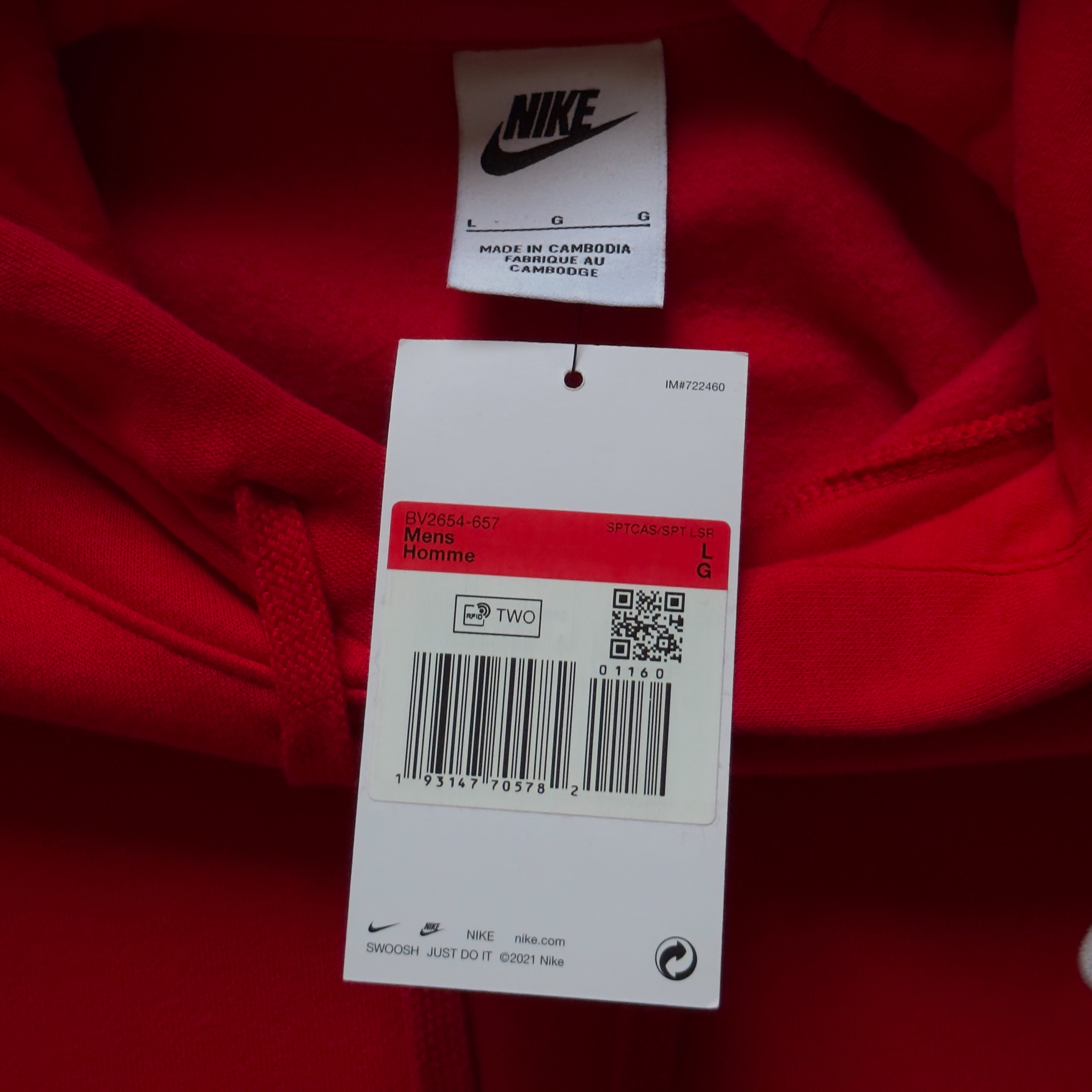 (XL) Nike Sportswear Club Fleece Hoodie Red