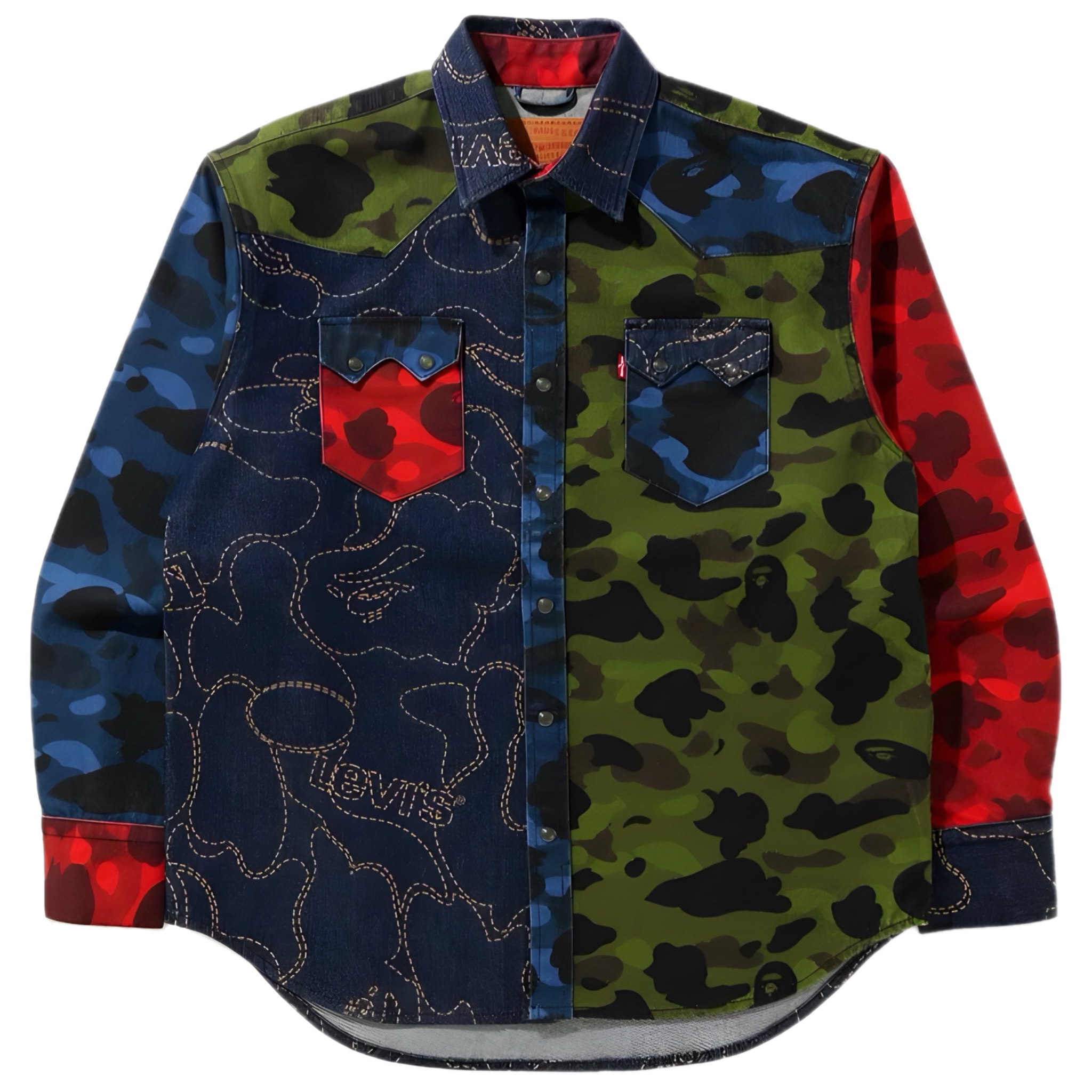 (L) Bape x Levi’s Camo Trucker Jacket Multicolor 2021