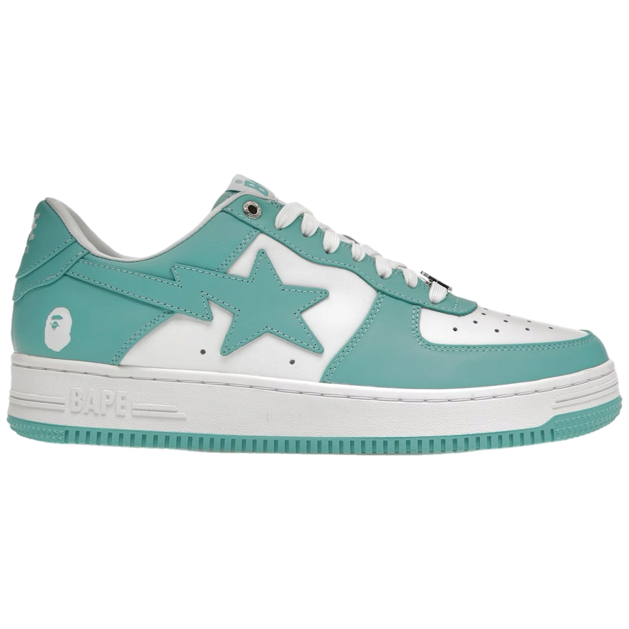 (43) A Bathing Ape Bapesta White/Green 2020