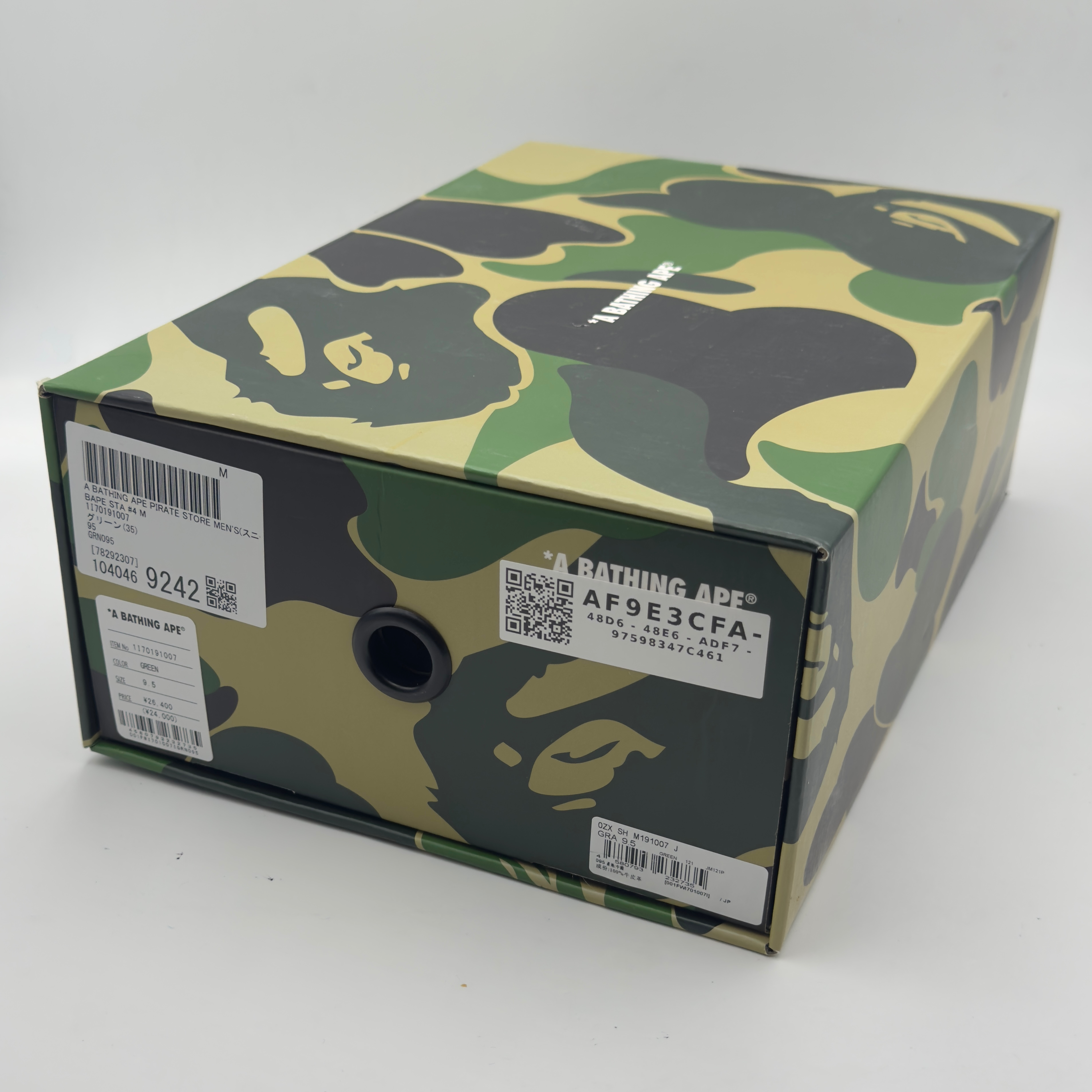 (43) A Bathing Ape Bapesta White/Green 2020