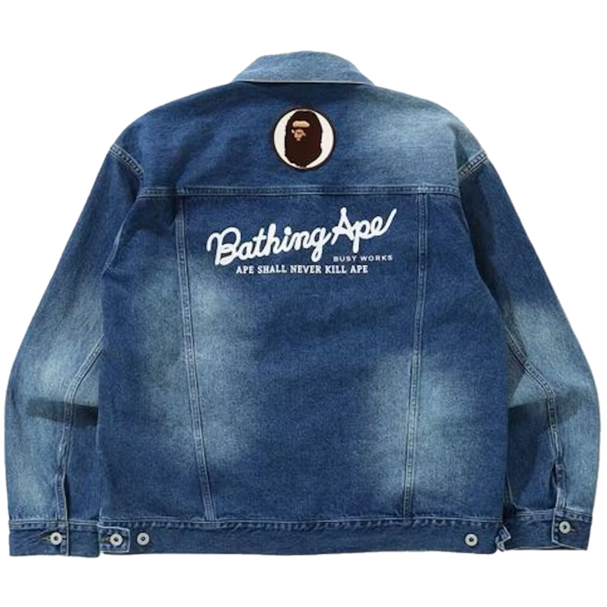 (M) Bape 1st Camo Loose Fit Hoodie Denim Jacket Indigo 2021