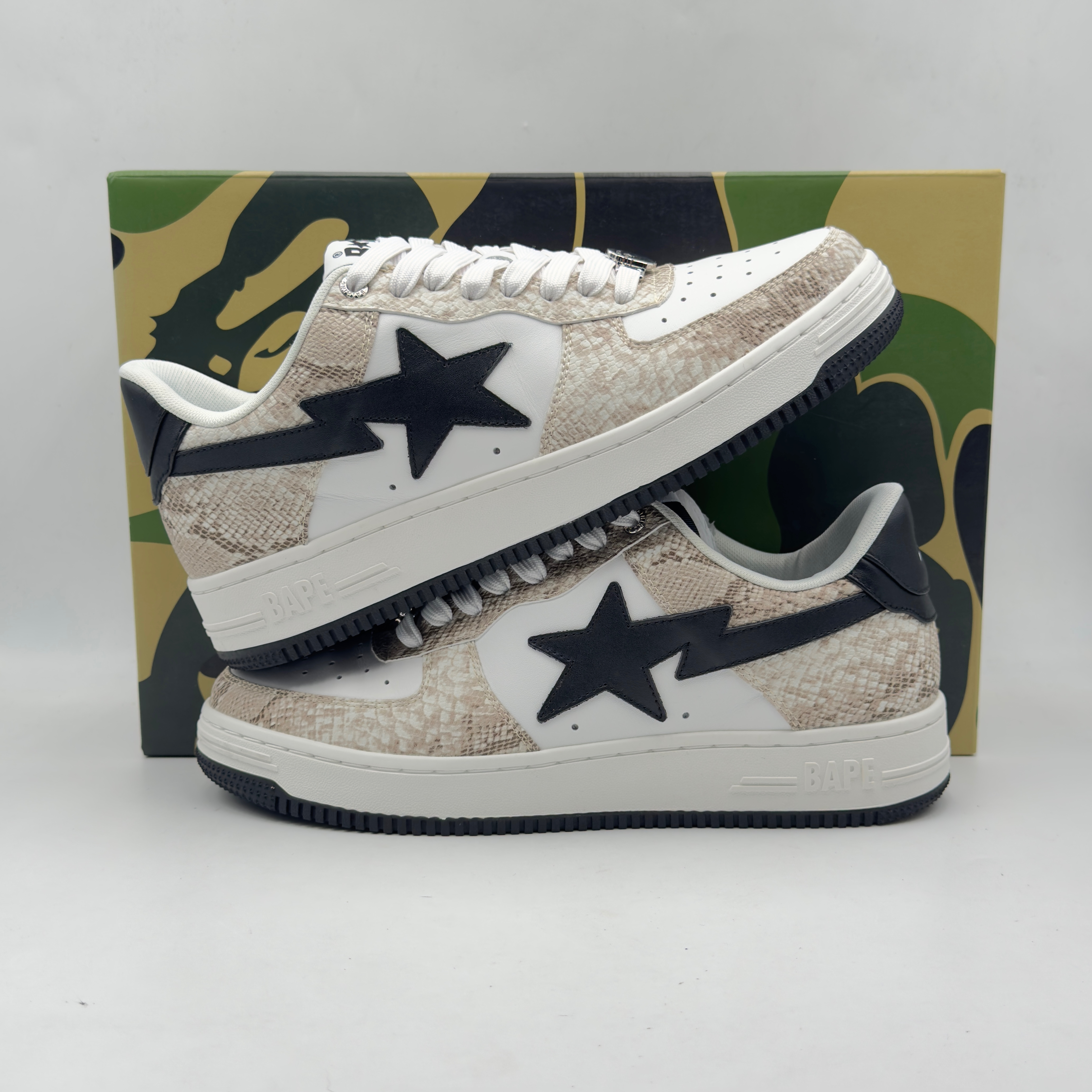 (42,5) A Bathing Ape Bapesta Snake Skin Beige 2022