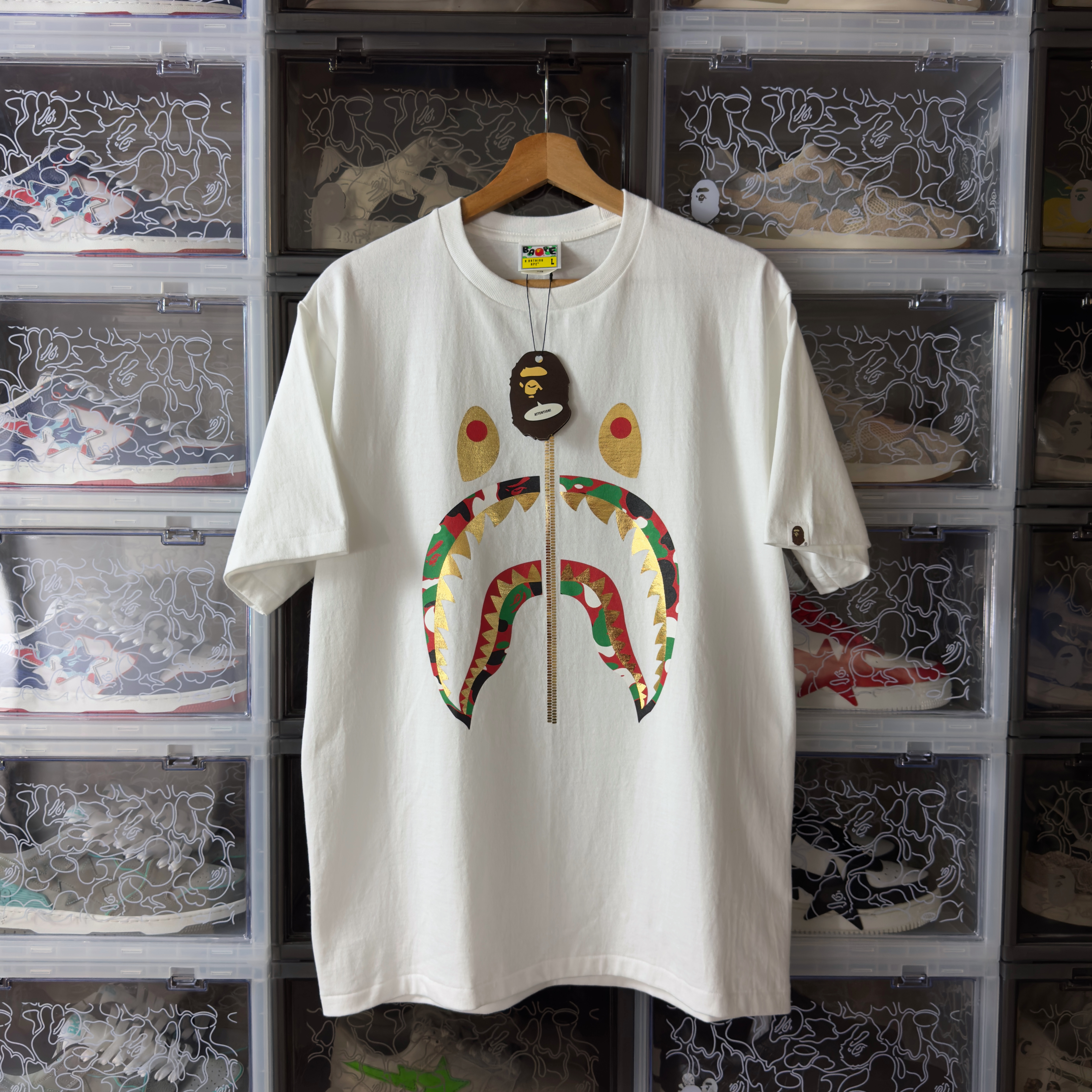(M/L/XL) Bape Shark 4th Anniversary Dubai Tee White 2023