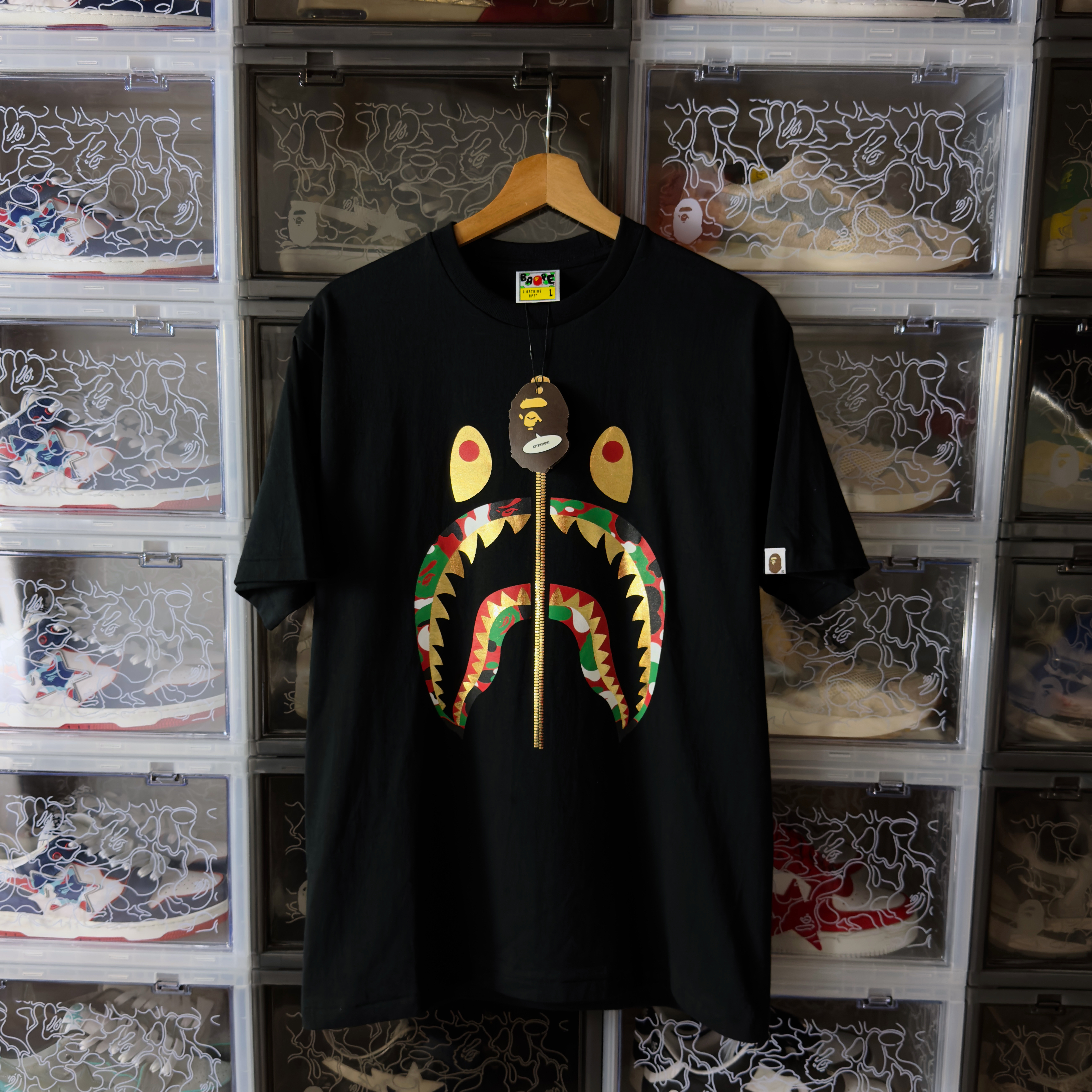 (M/L/XL) Bape Shark 4th Anniversary Dubai Tee Black 2023