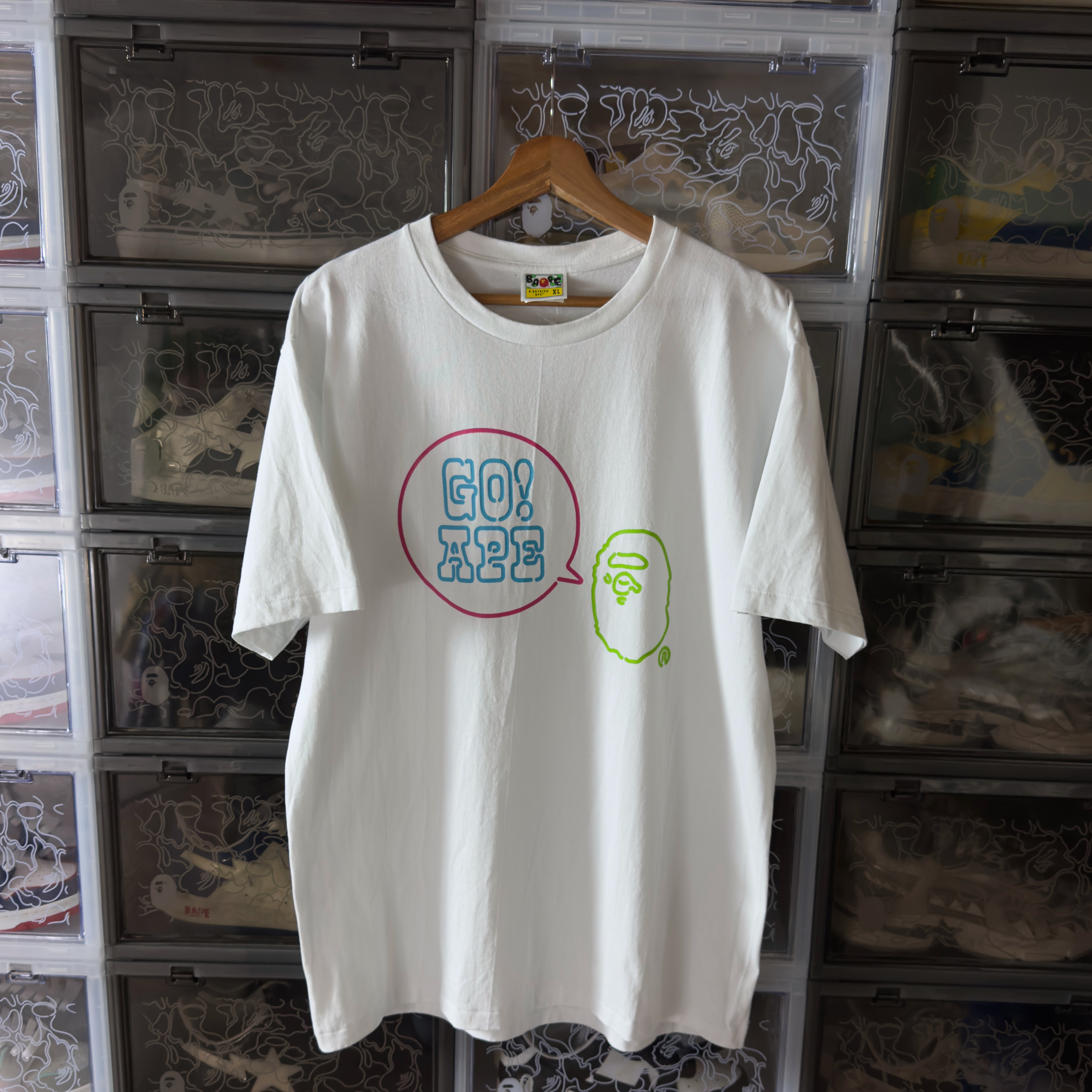 (XL) Bape Neon Sign Go Ape T-Shirt White 2020