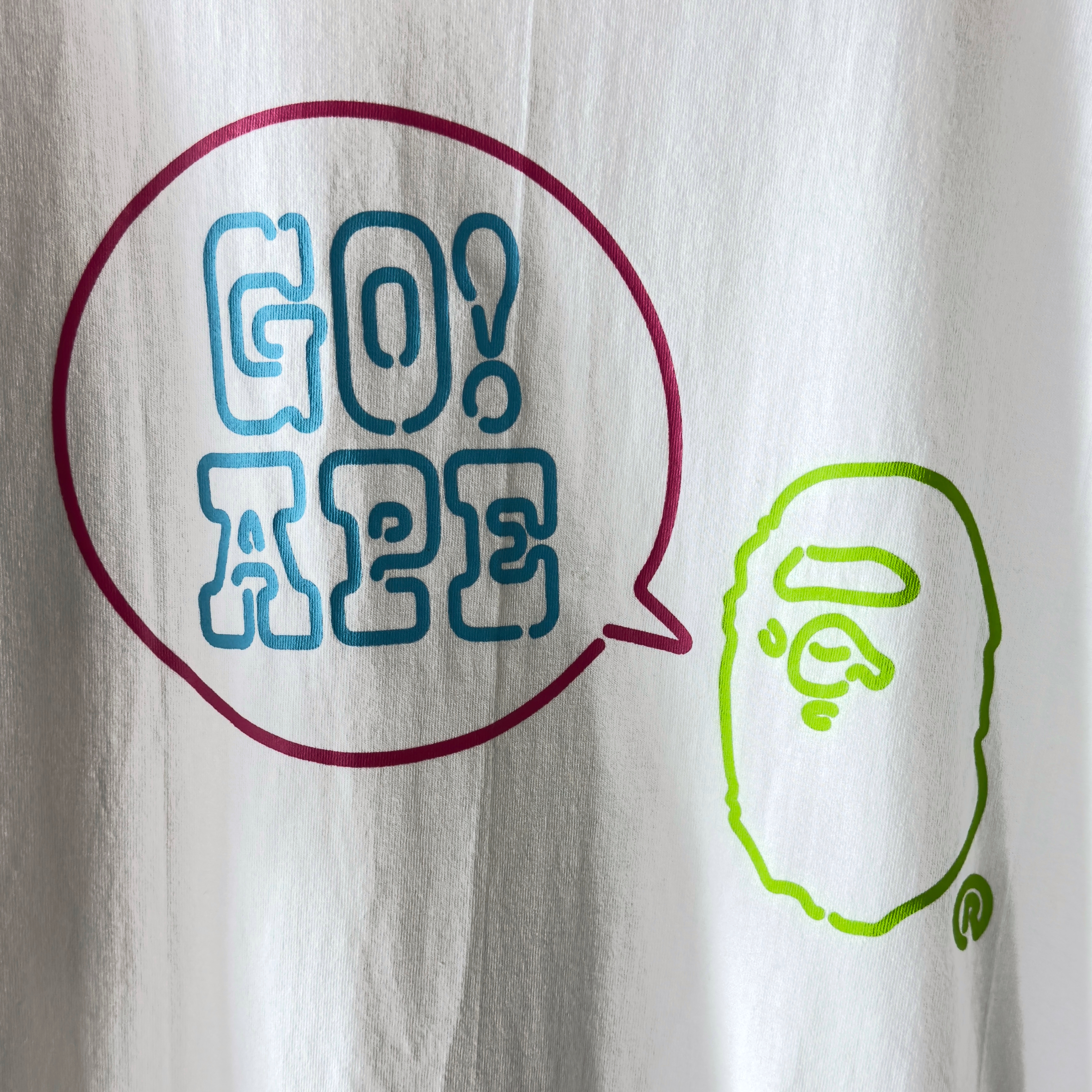 (XL) Bape Neon Sign Go Ape T-Shirt White 2020