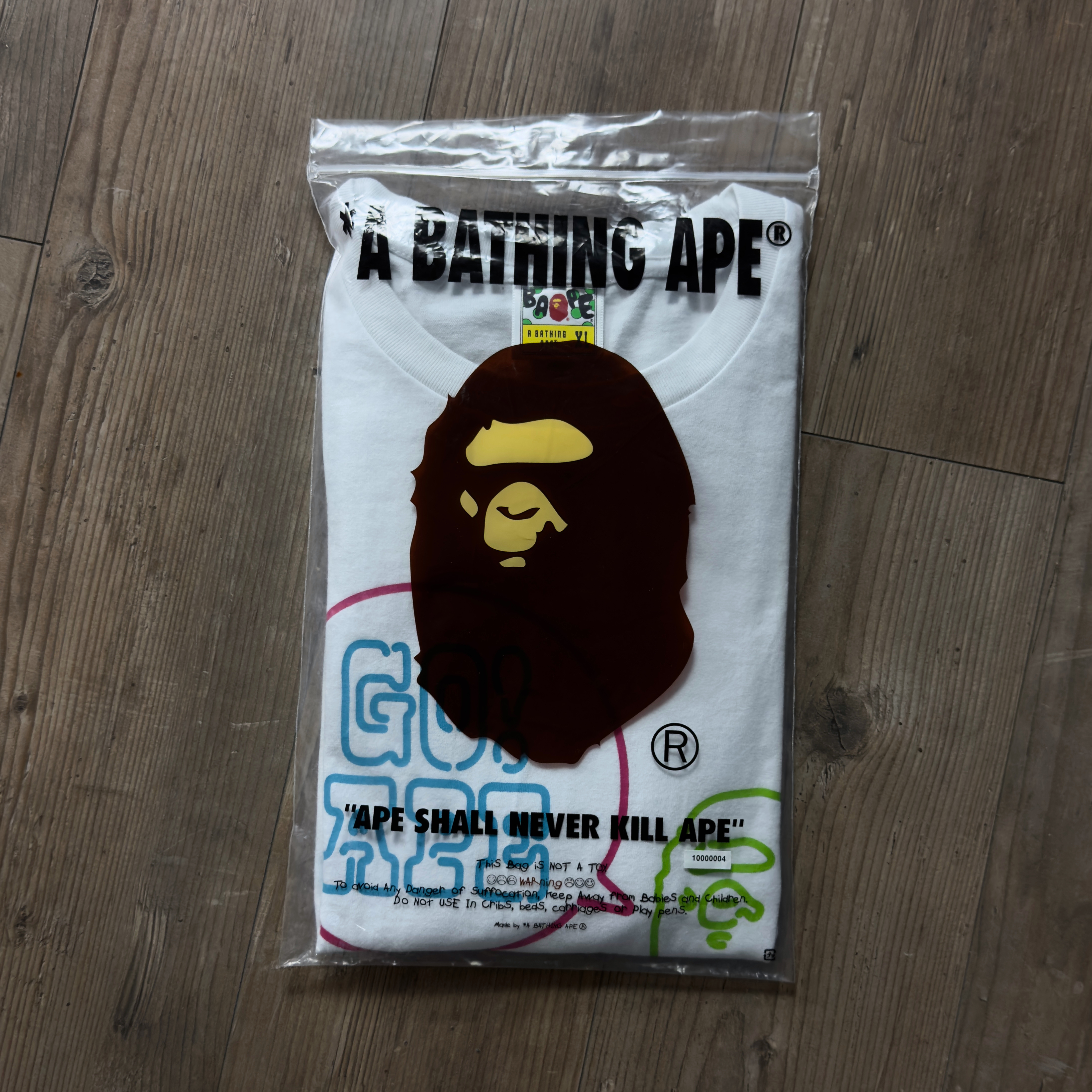 (XL) Bape Neon Sign Go Ape T-Shirt White 2020