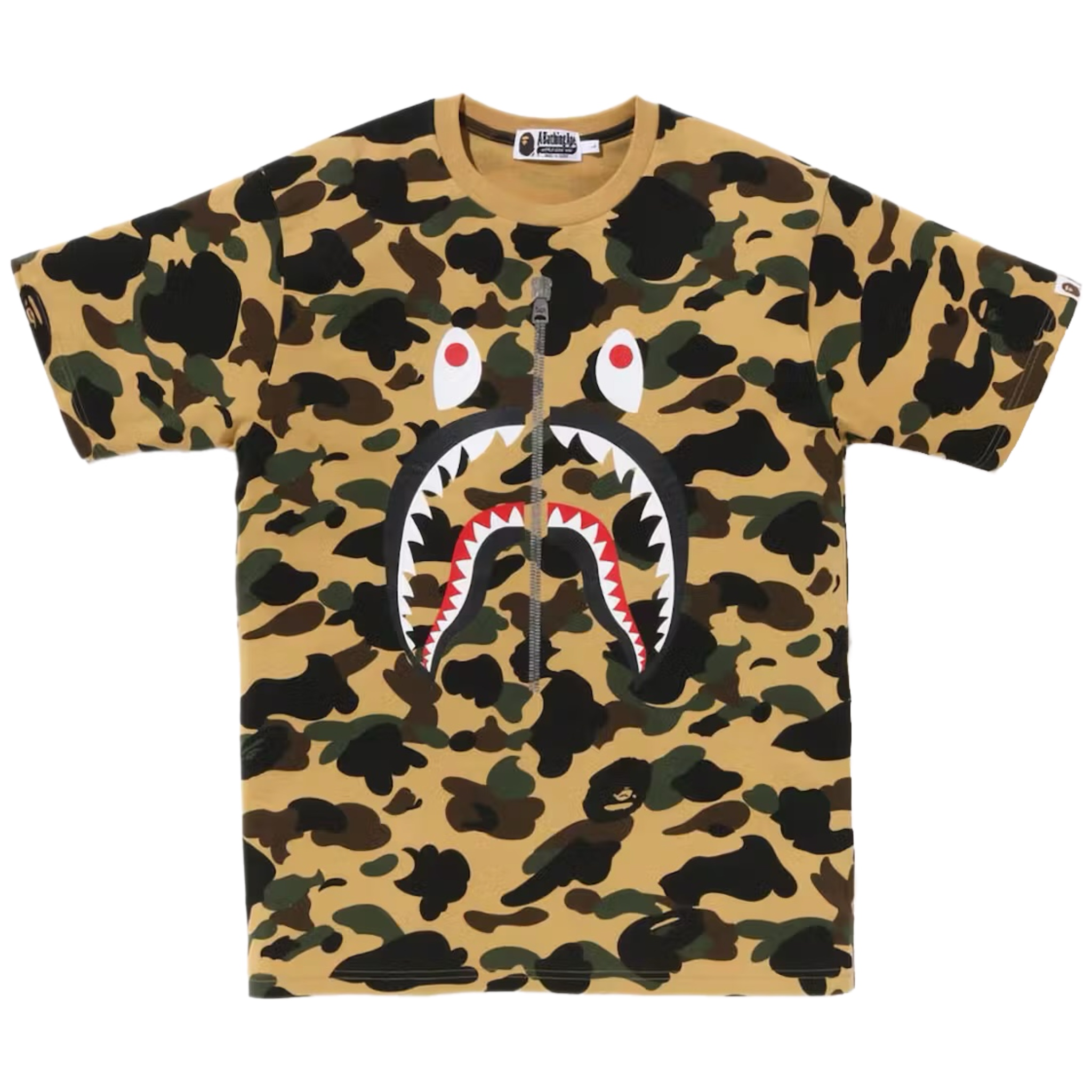 (L) Bape 1st Camo Shark Tee Yellow