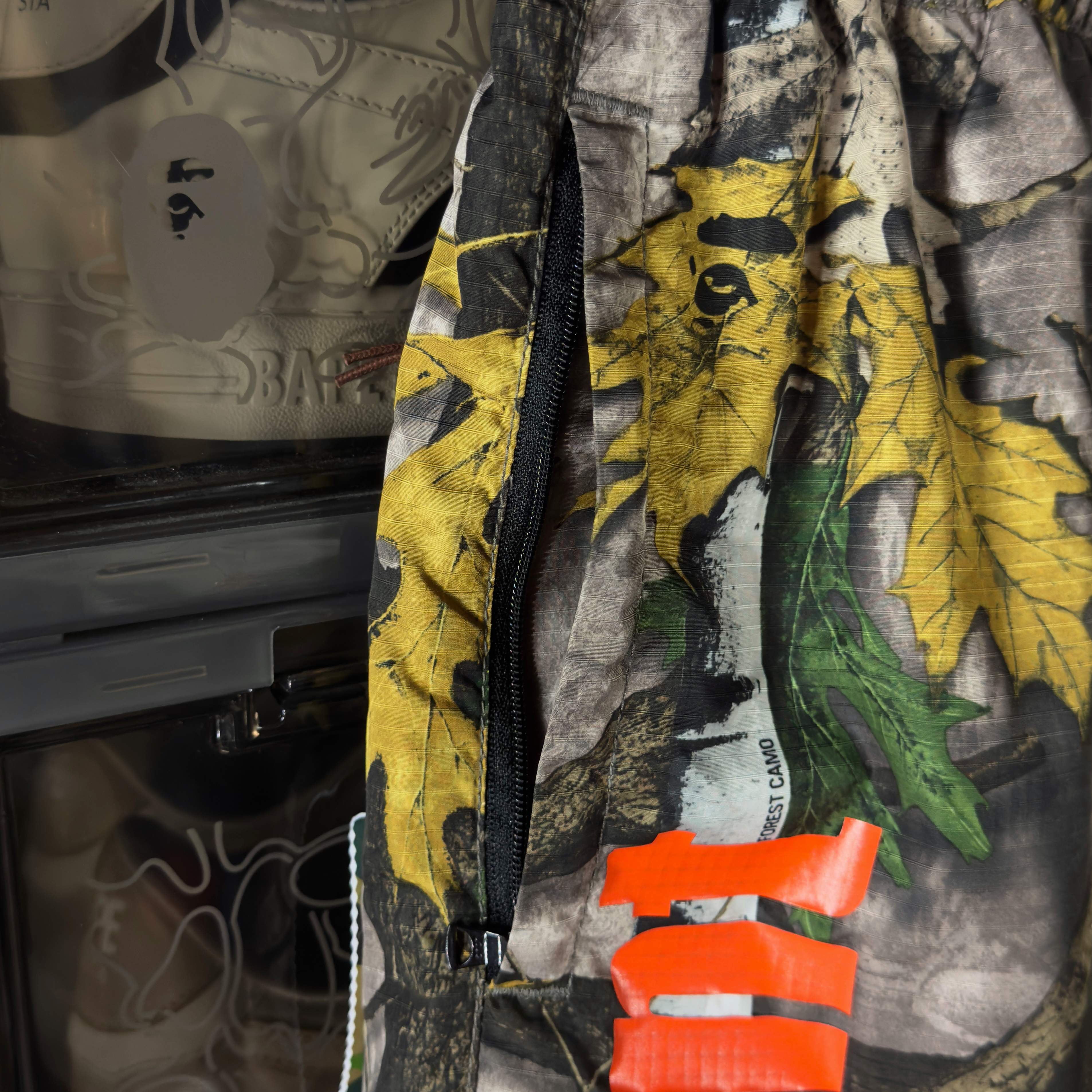 (S) Bape Forest Camo Track Shorts Beige 2019