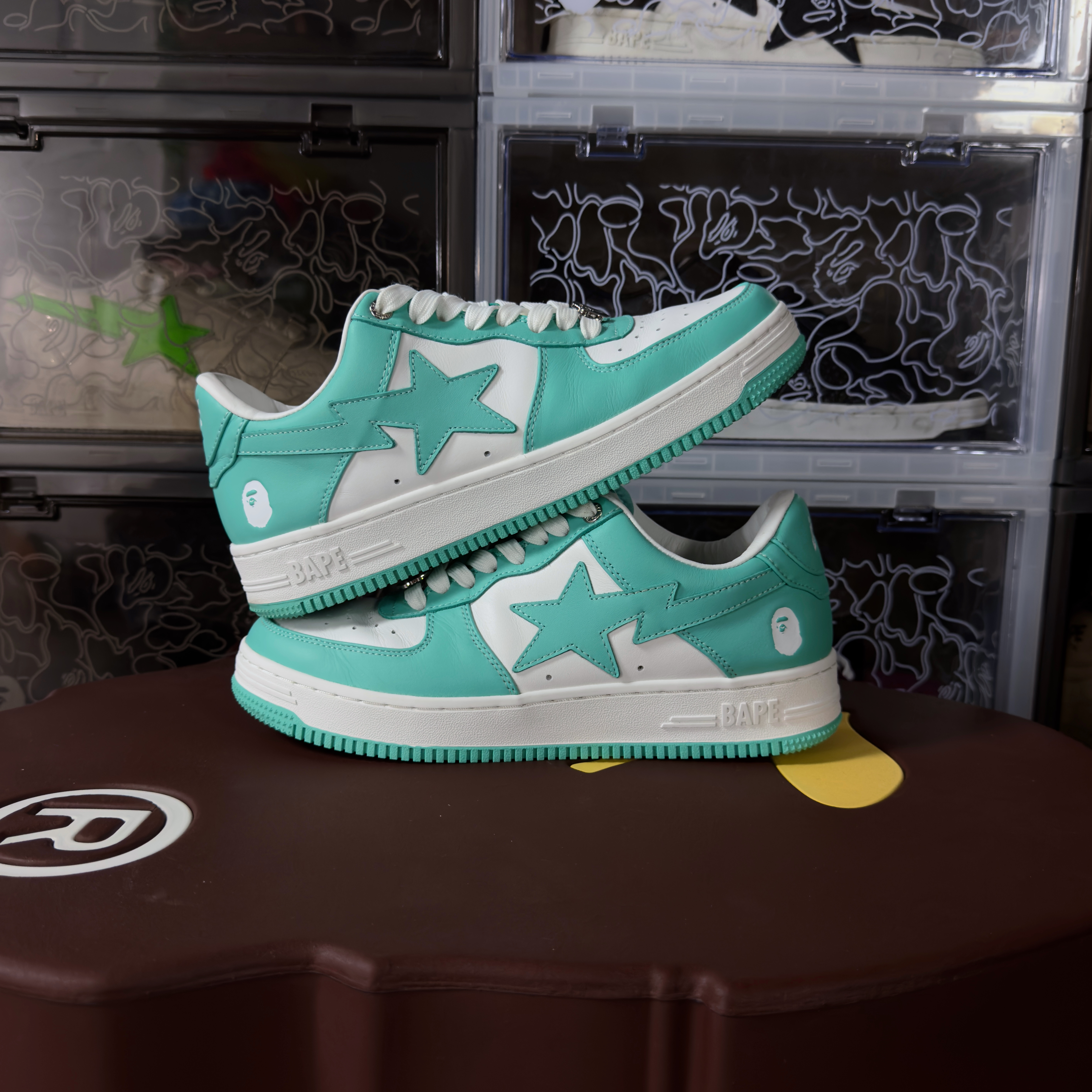 (42,5) A Bathing Ape Bapesta White/Green 2020