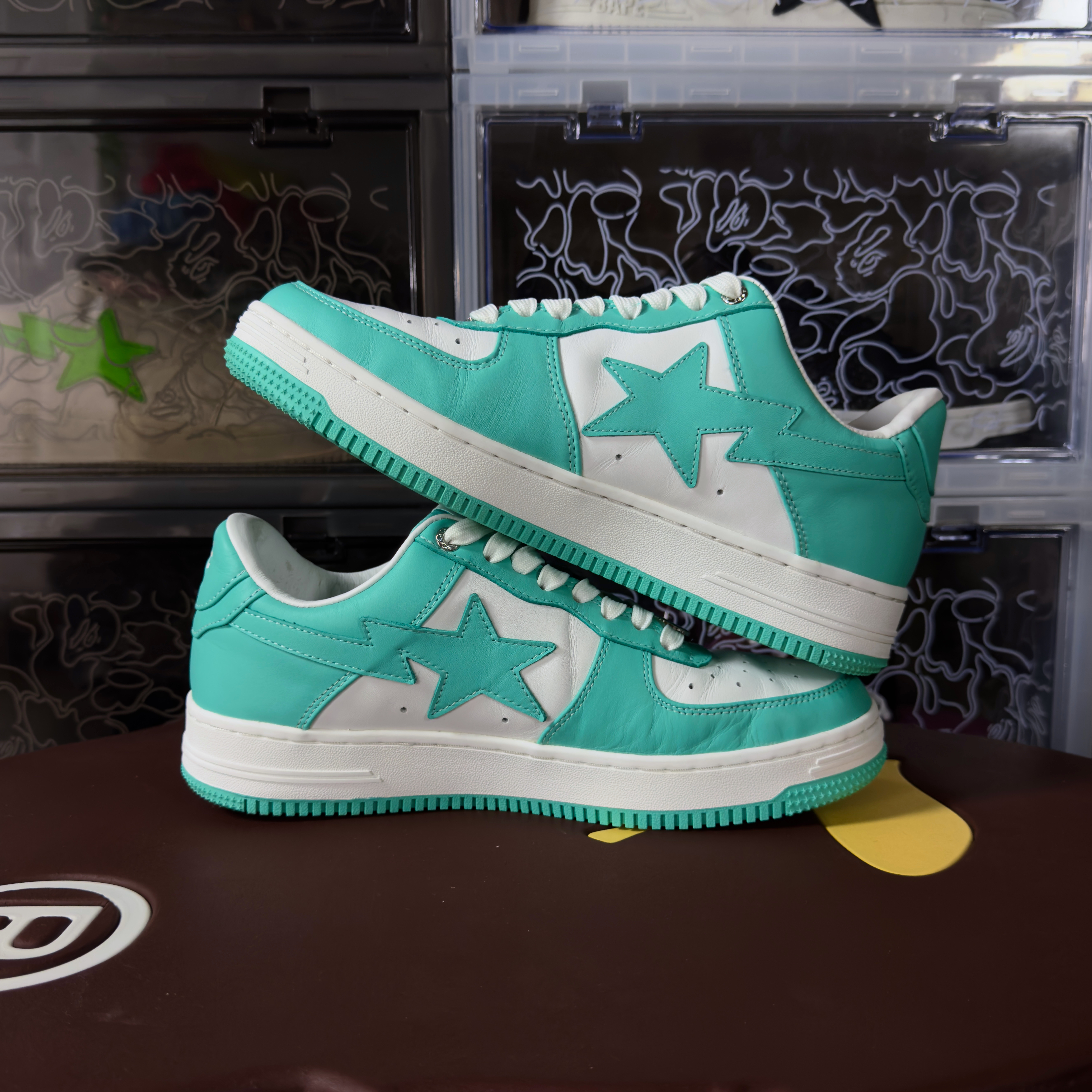 (42,5) A Bathing Ape Bapesta White/Green 2020