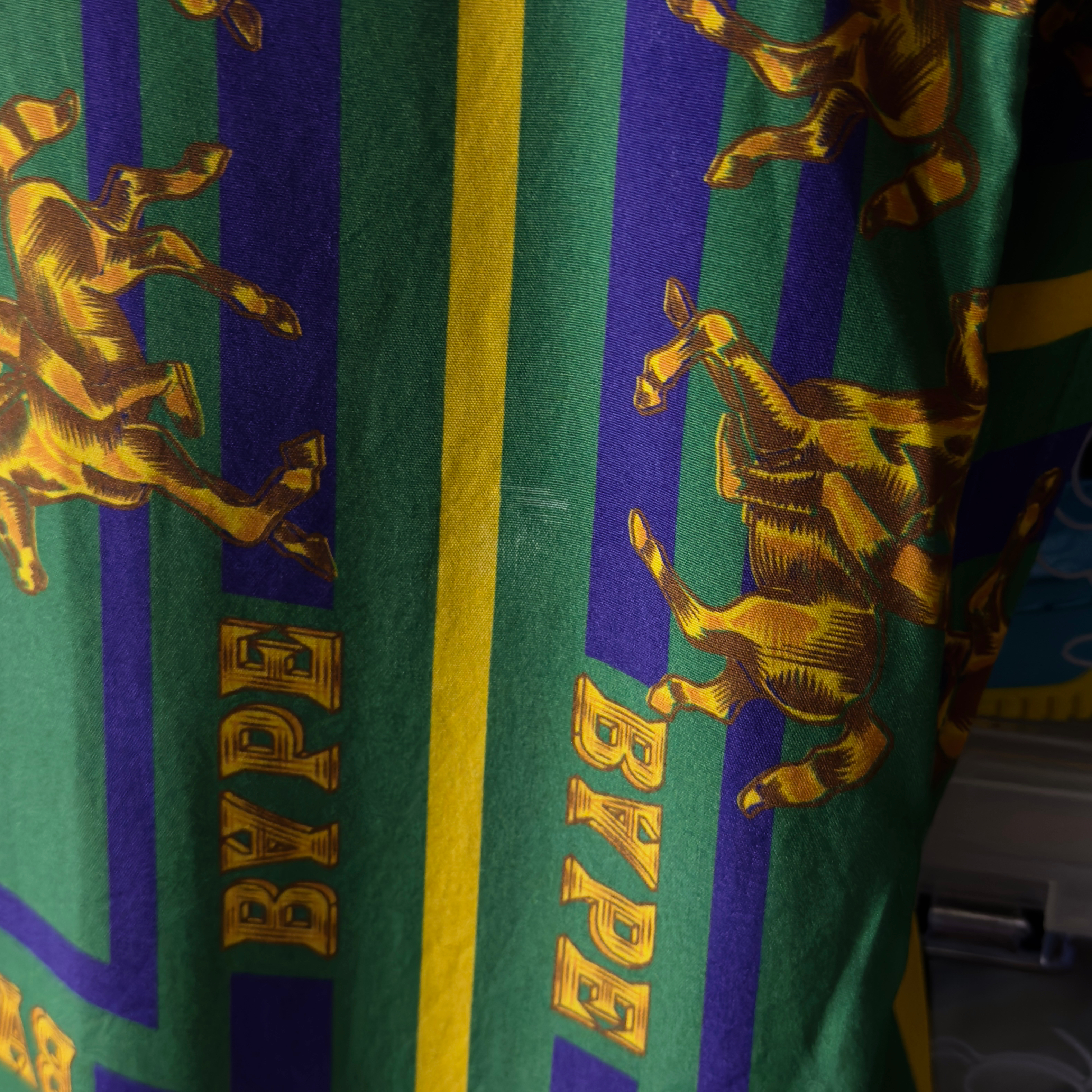 (M) Bape Double Ape Head Relaxed Shirt Green 2021