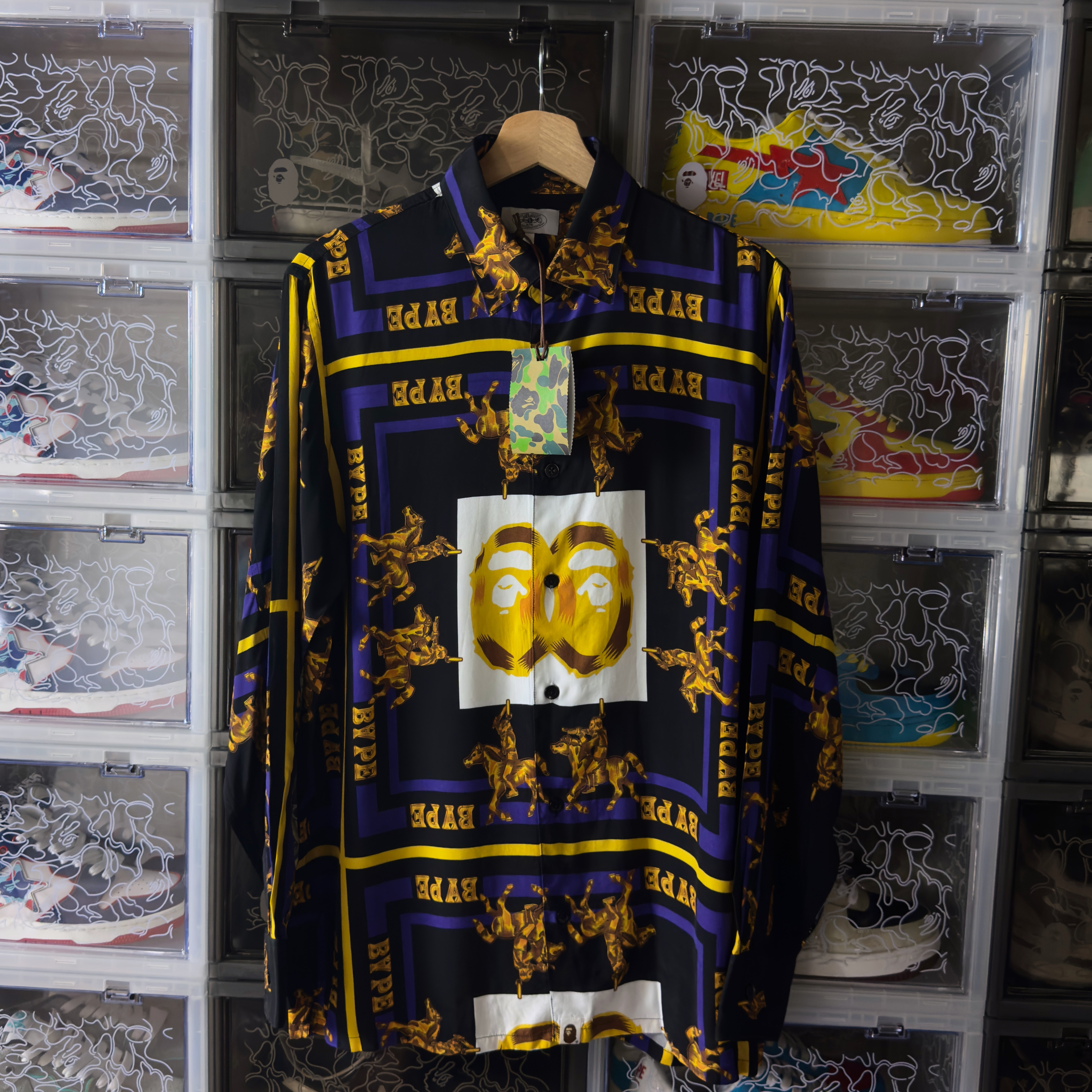 (S) Bape Double Ape Head Relaxed Shirt Black 2021