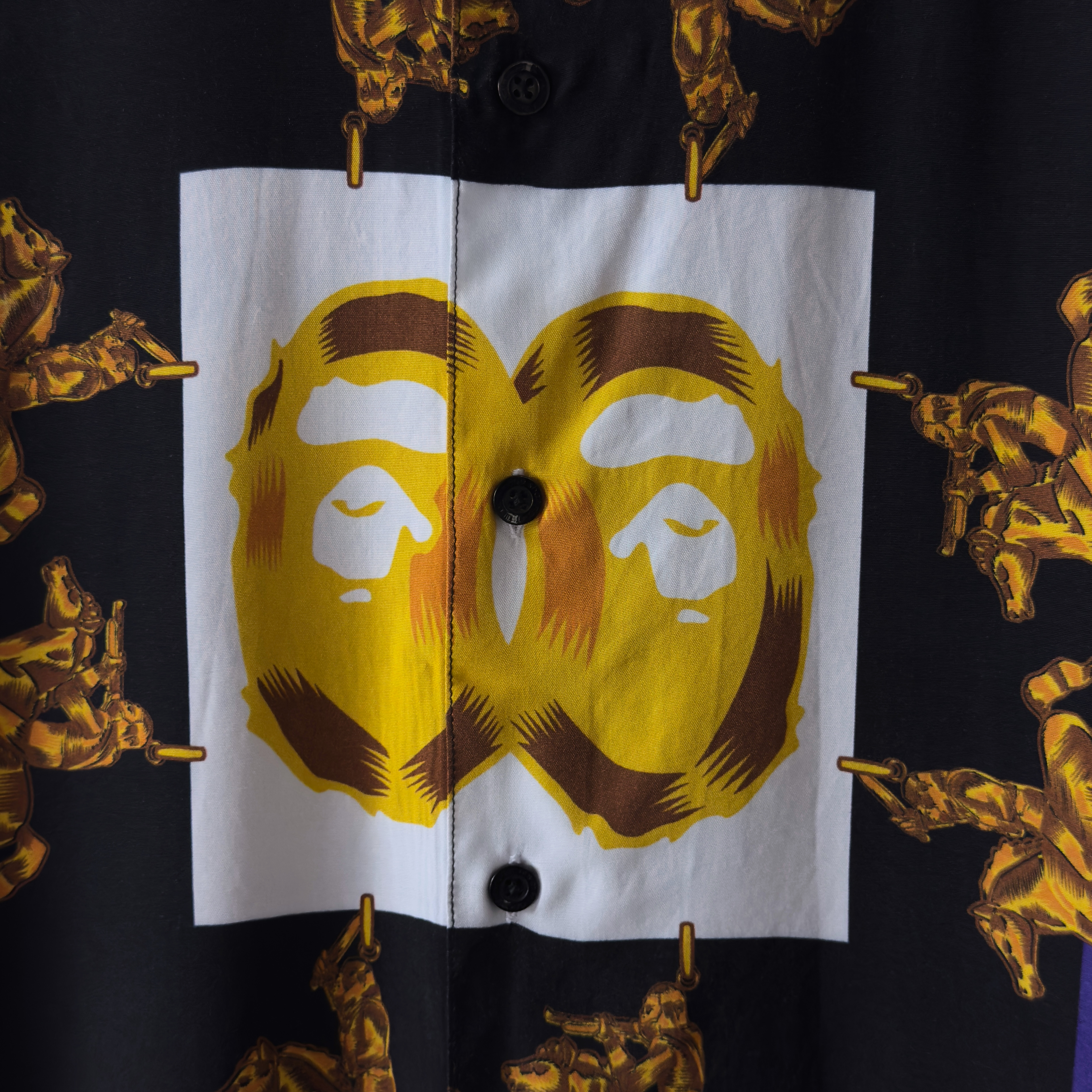 (S) Bape Double Ape Head Relaxed Shirt Black 2021