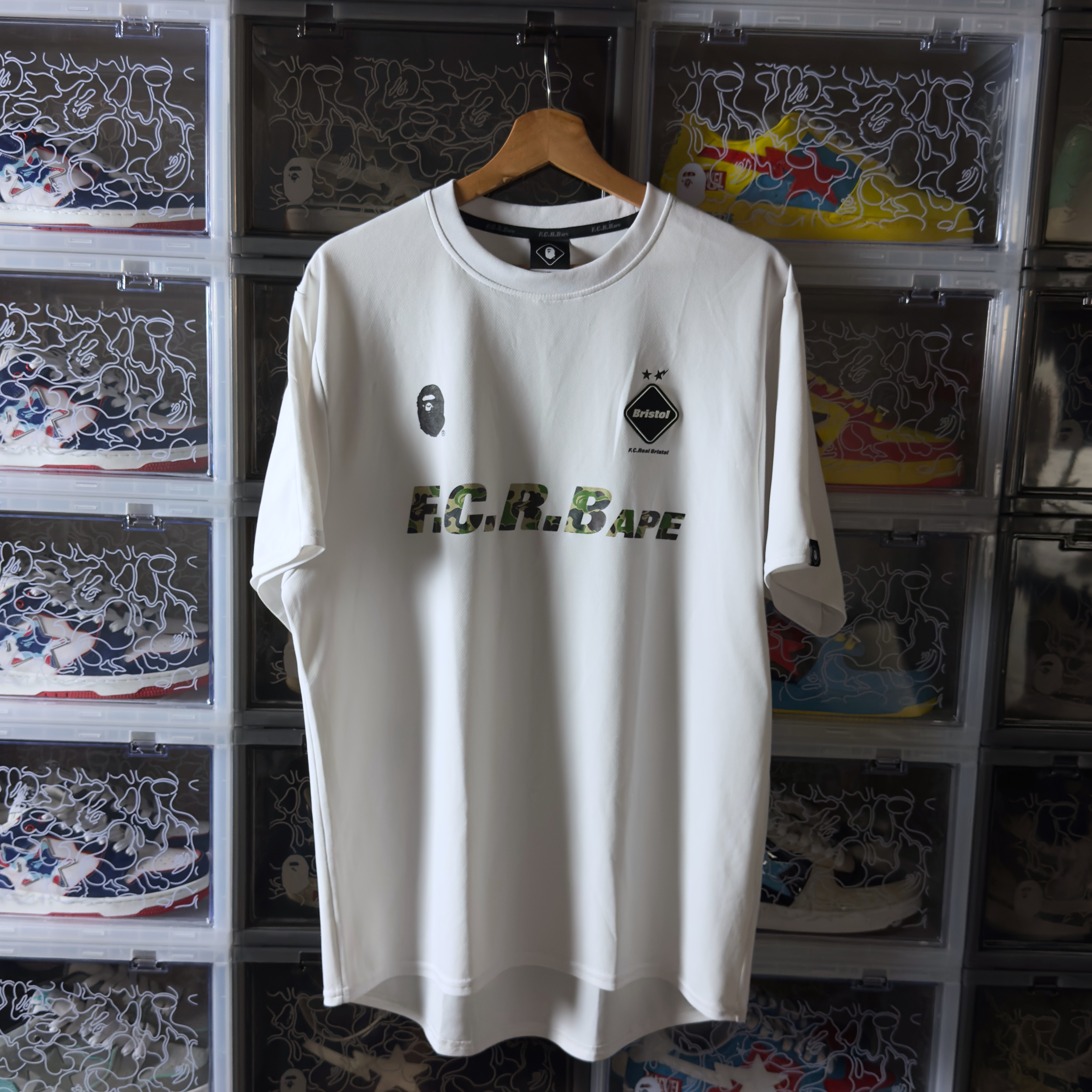 (XL) Bape x F.C.R.B. 938 Team Tee White 2019
