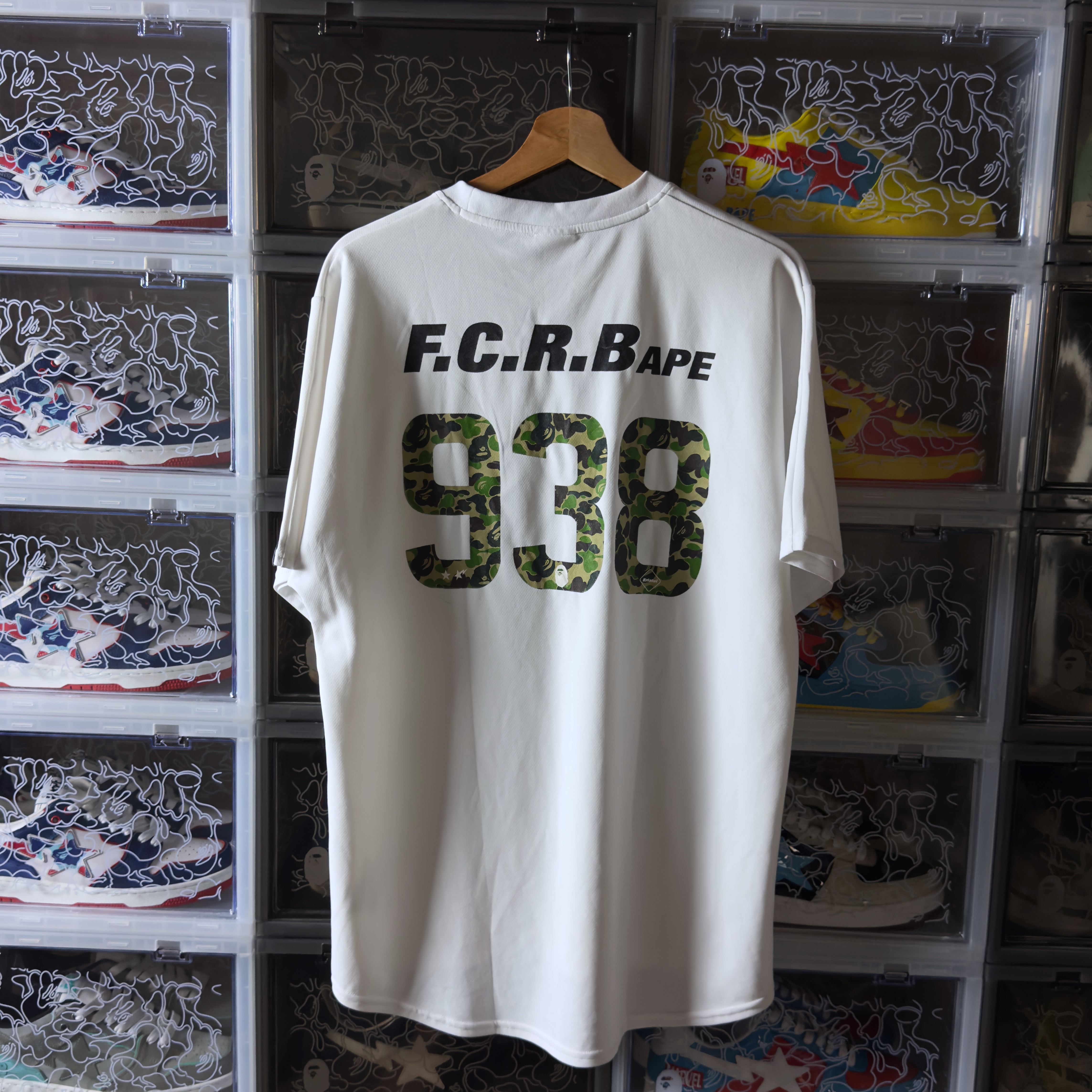 (XL) Bape x F.C.R.B. 938 Team Tee White 2019
