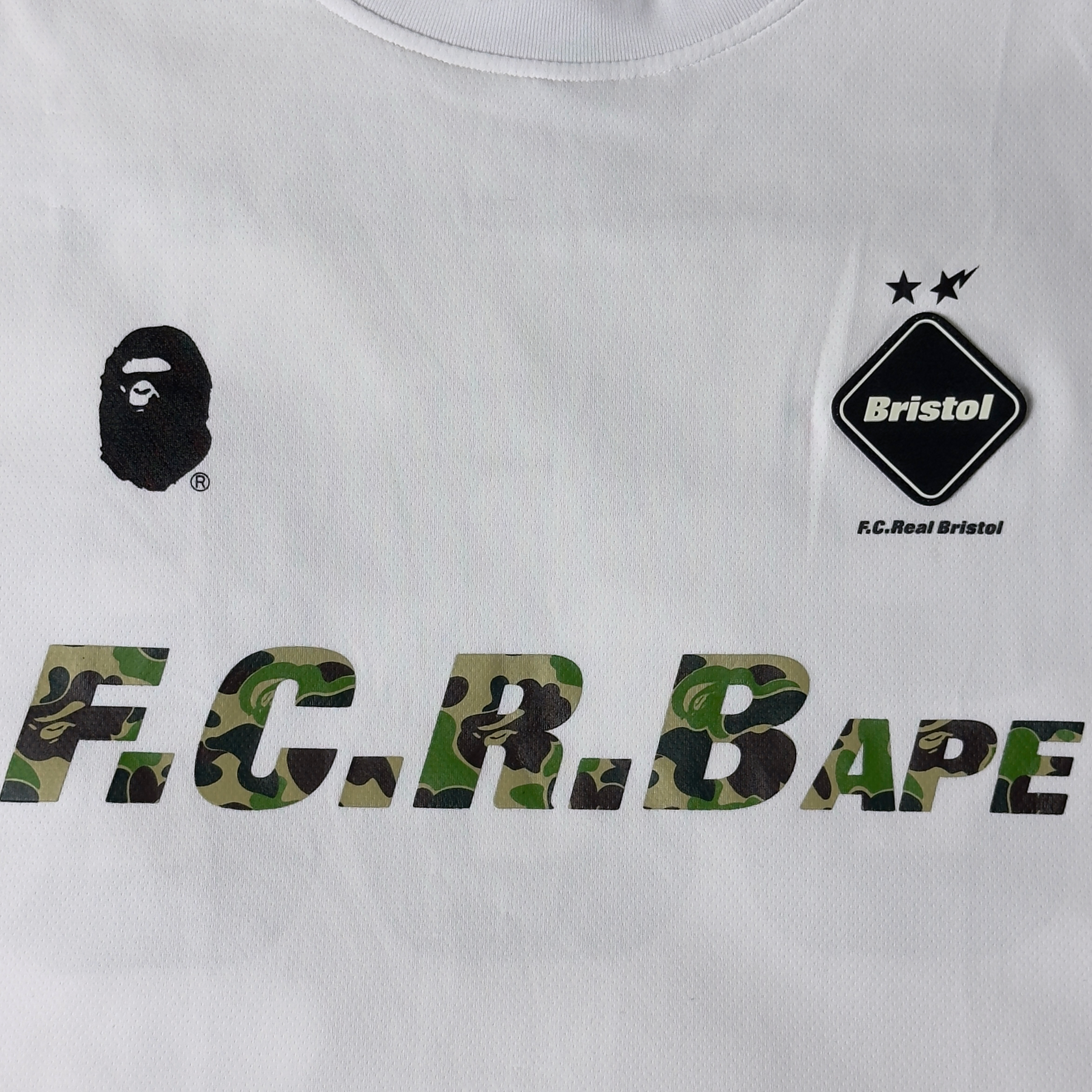 (XL) Bape x F.C.R.B. 938 Team Tee White 2019