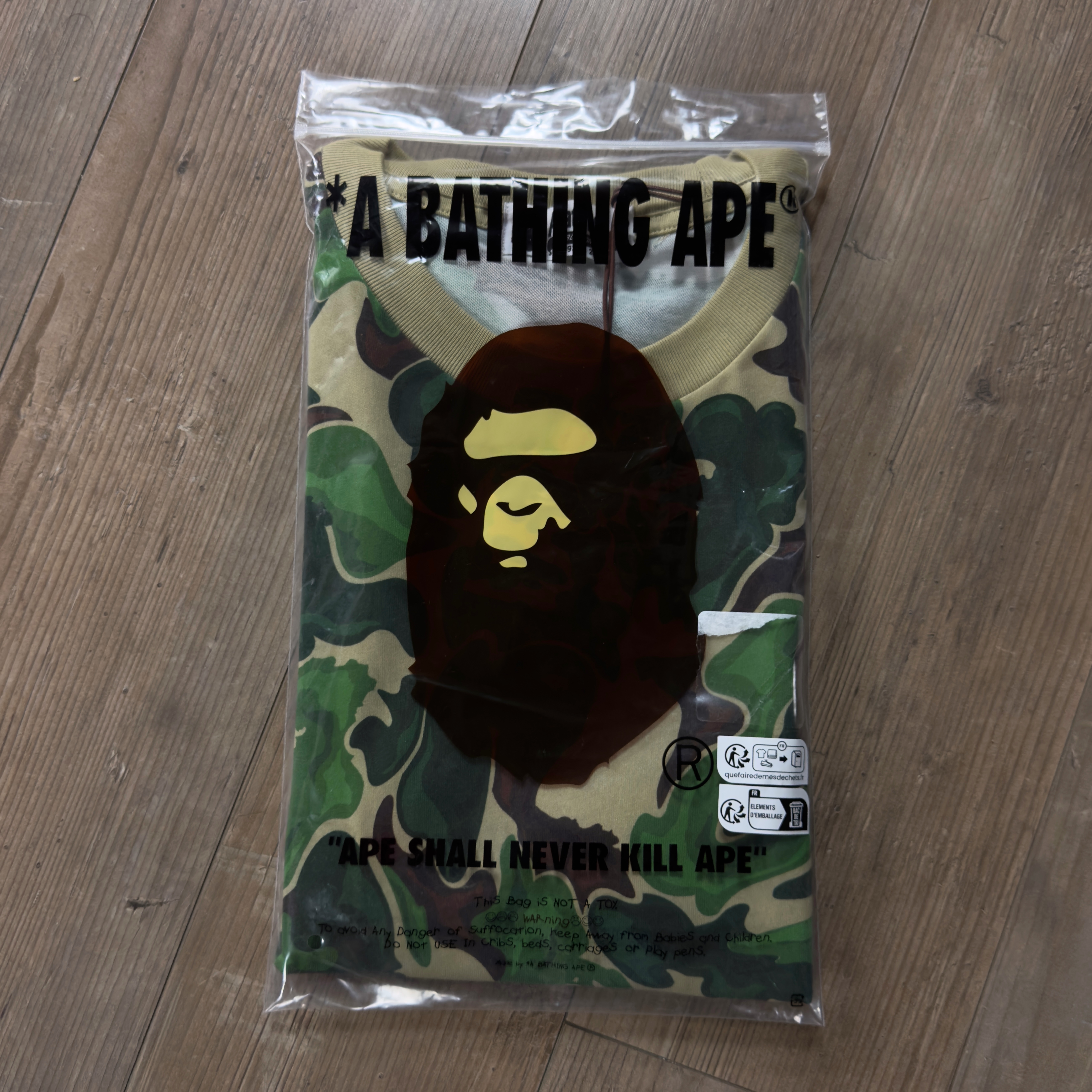 (L) Bape Art Camo Ape Head One Point Tee Green 2023