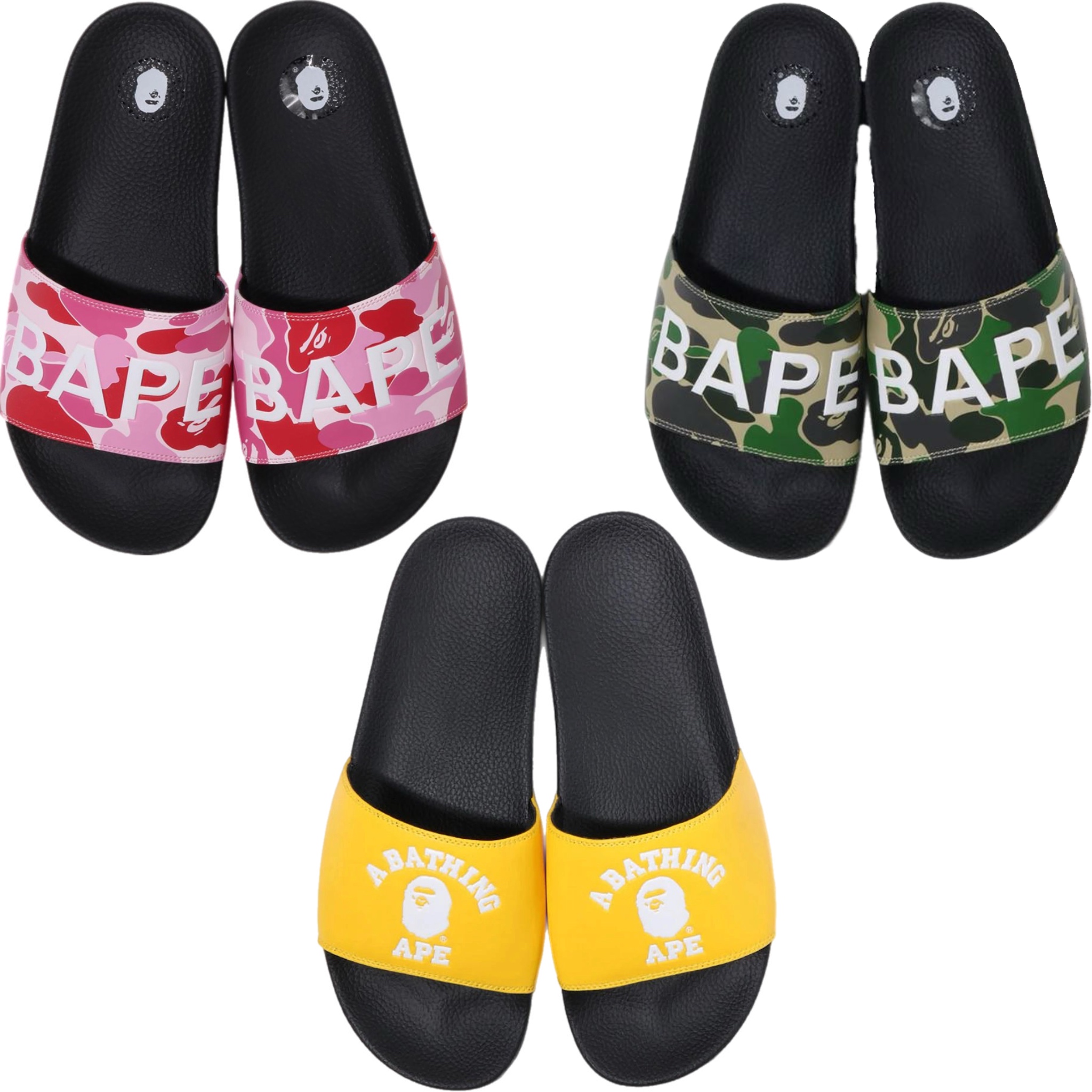 (43/44) A Bathing Ape Slides (3 Pairs)