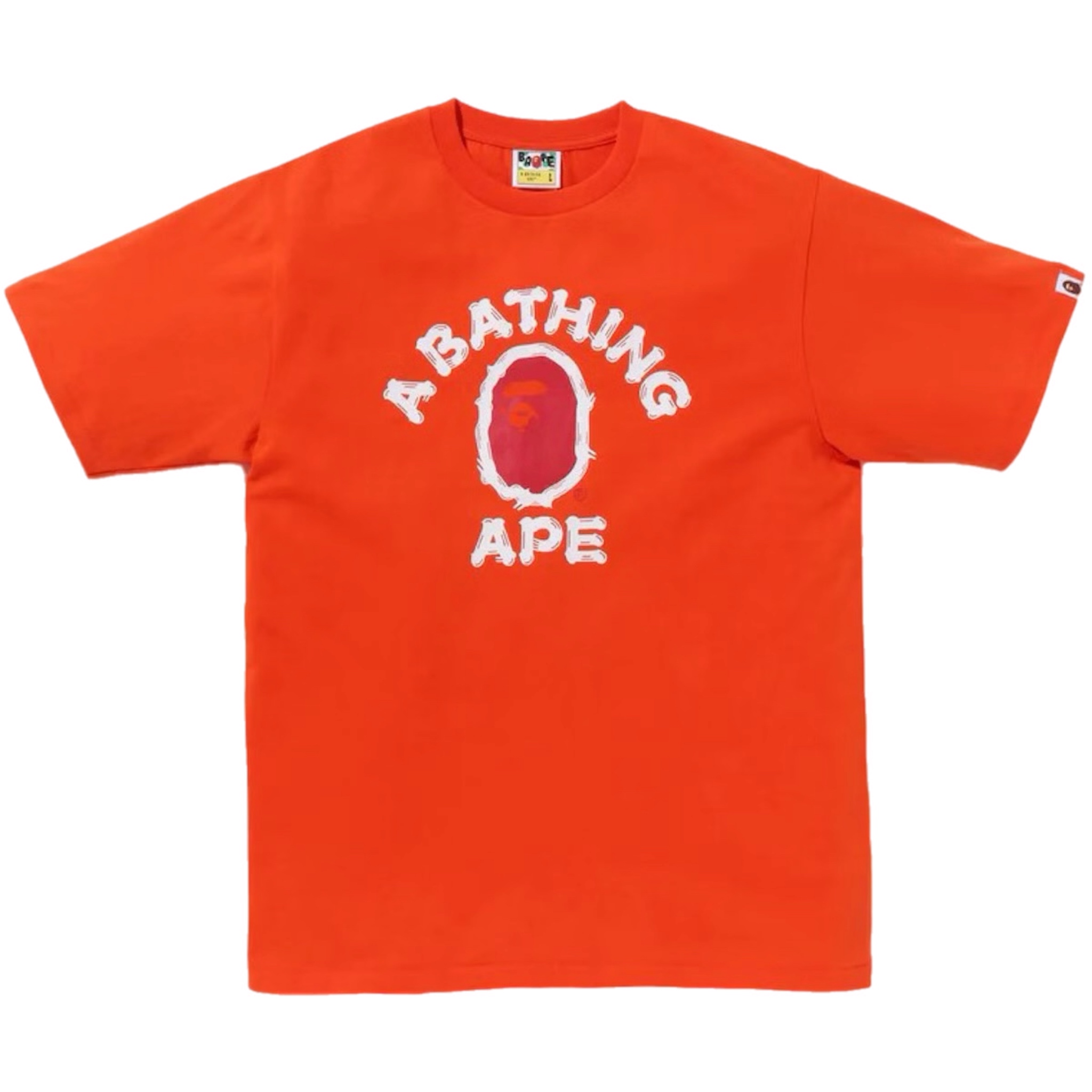 (L) Bape Brush College Tee Orange 2023