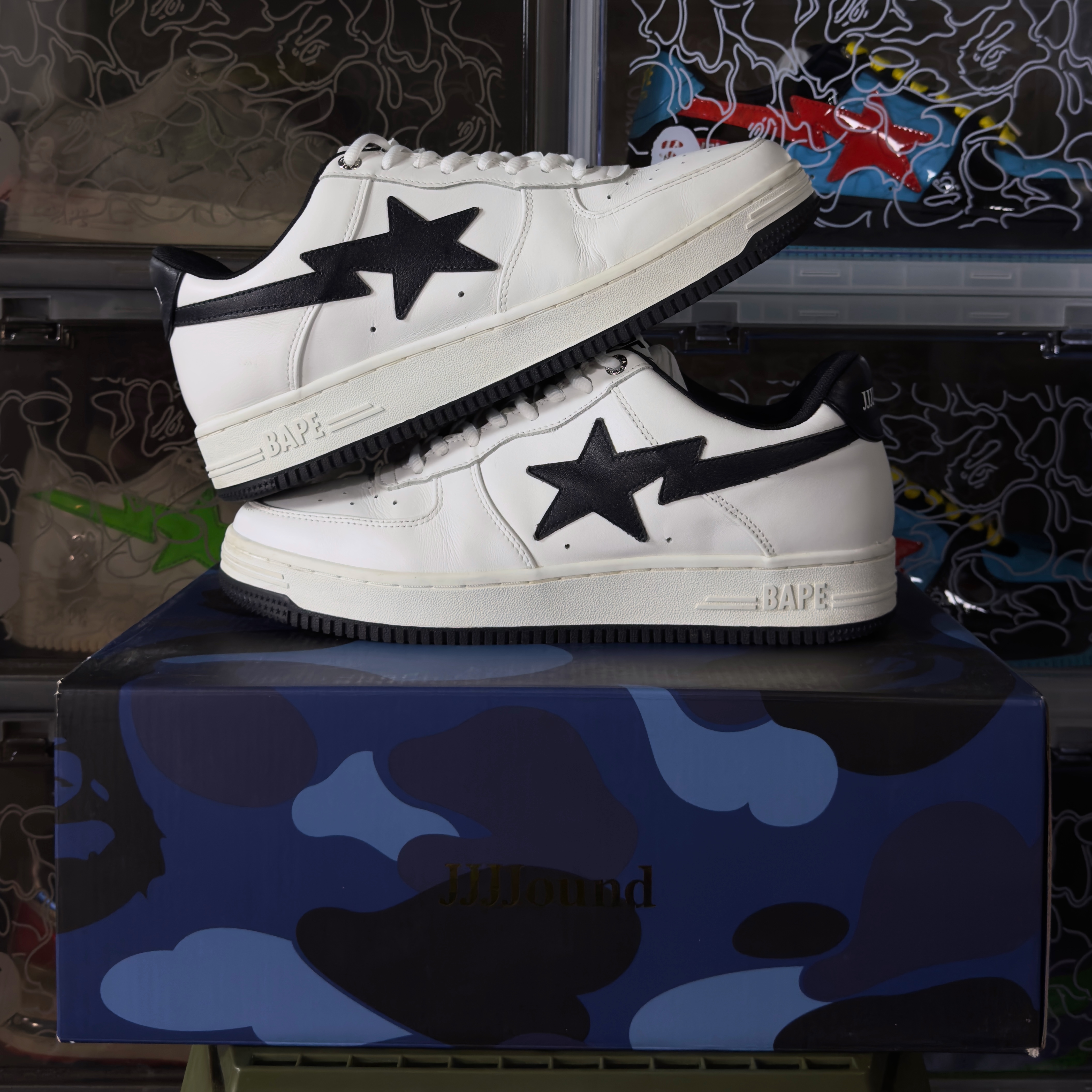 (44) A Bathing Ape Bapesta JJJJound White/Navy 2023