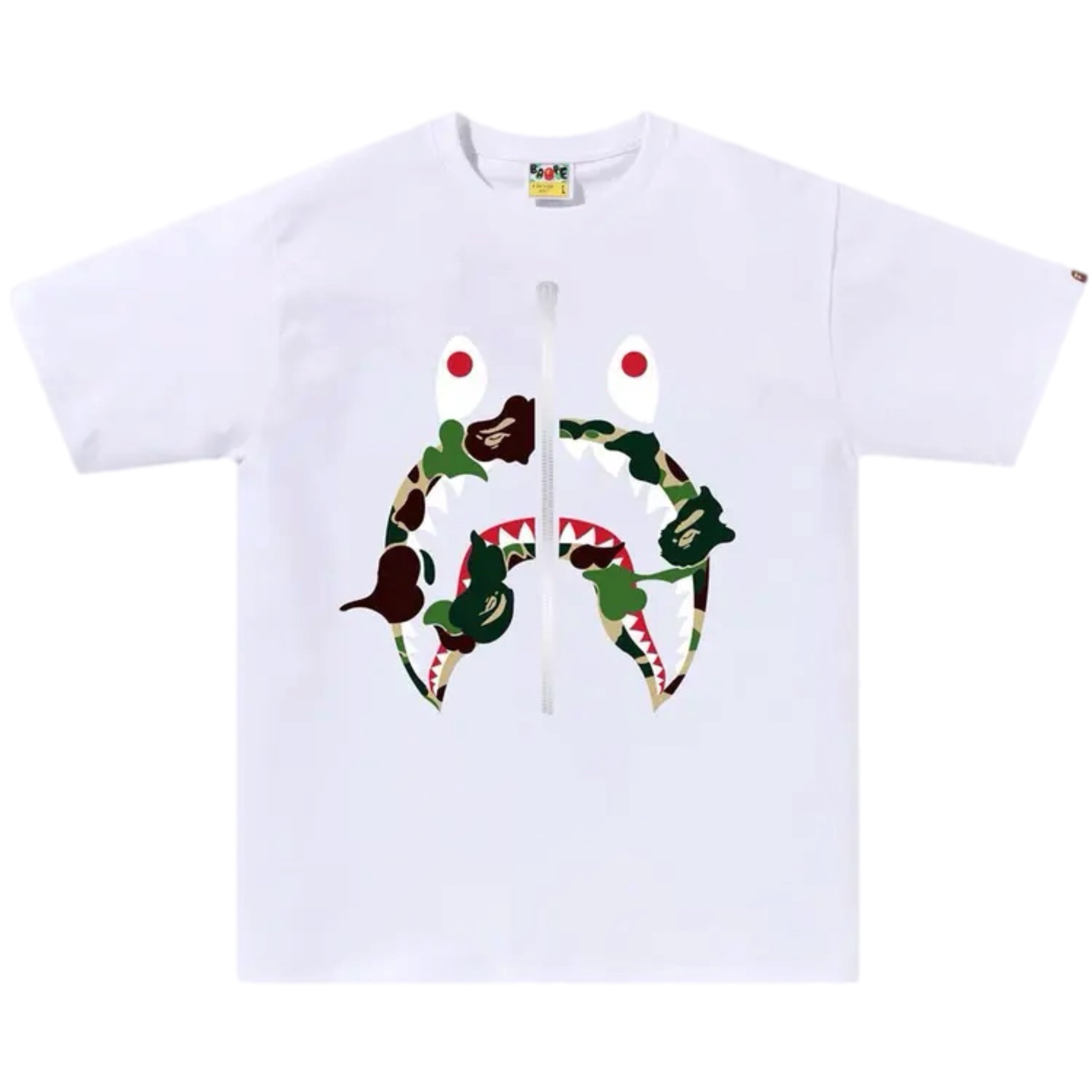(XXL) Bape ABC Camo Rebuild Shark Tee White/Green 2024