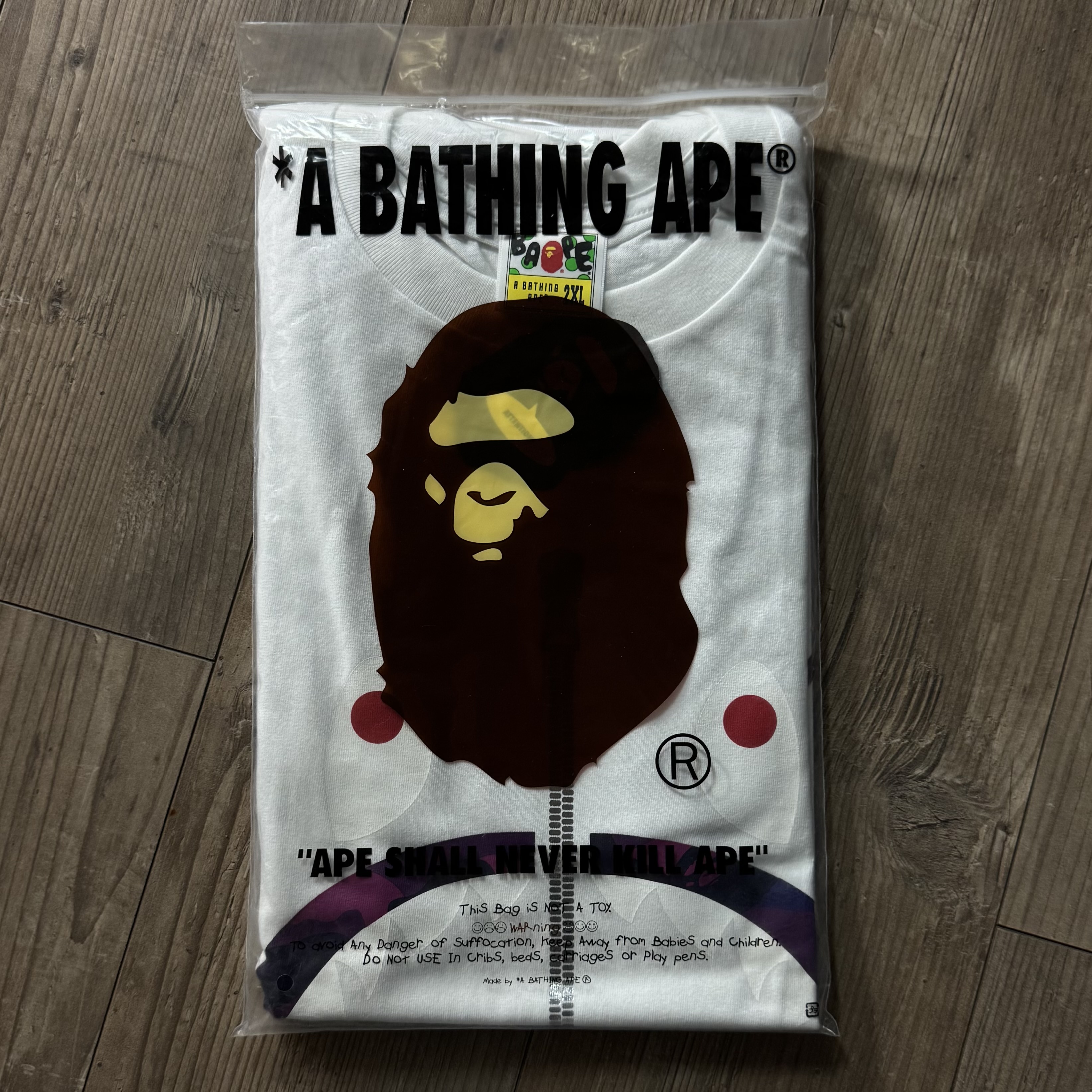 (XXL) Bape Color Camo Shark Tee White/Purple