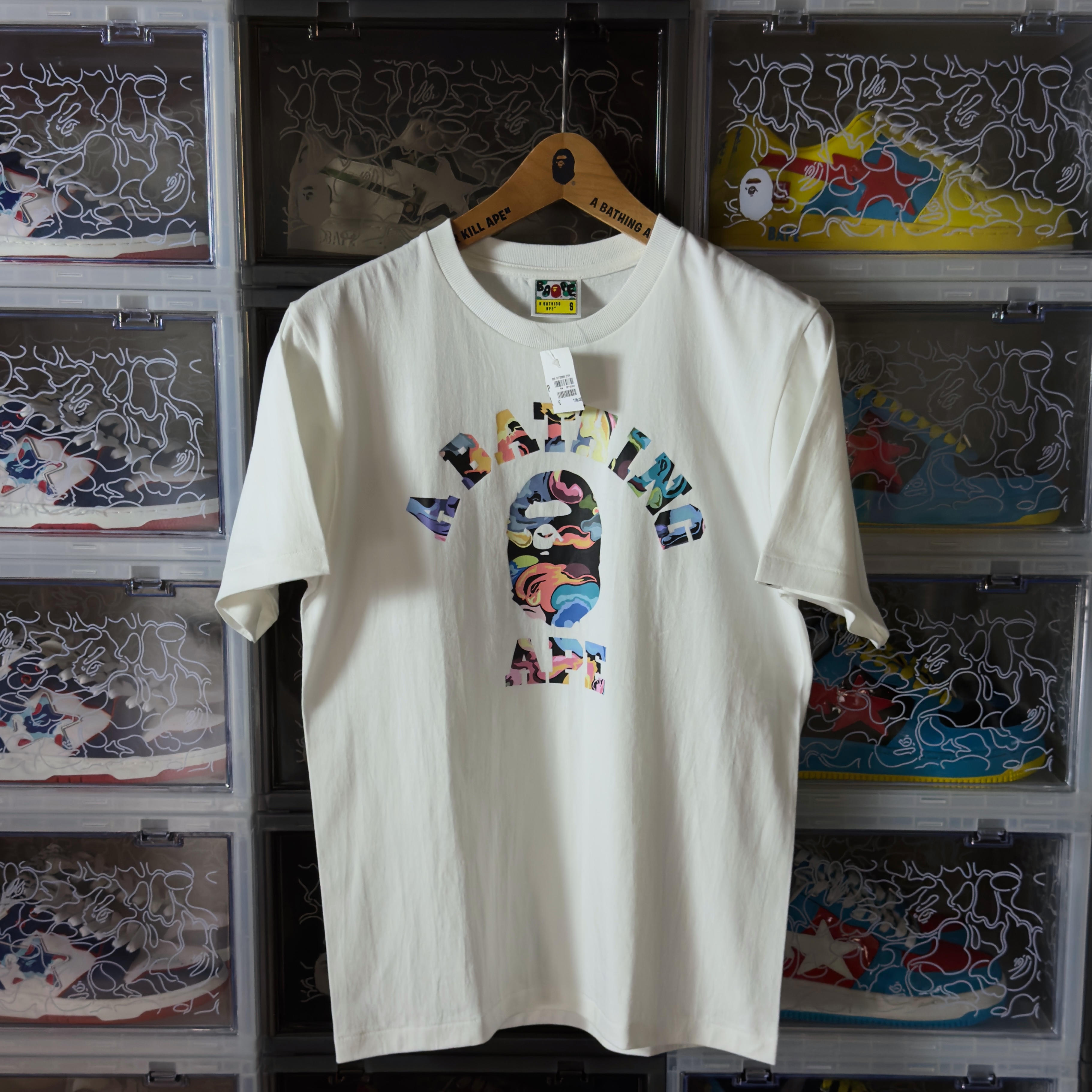 (S) Bape Art Camo College Tee White 2025