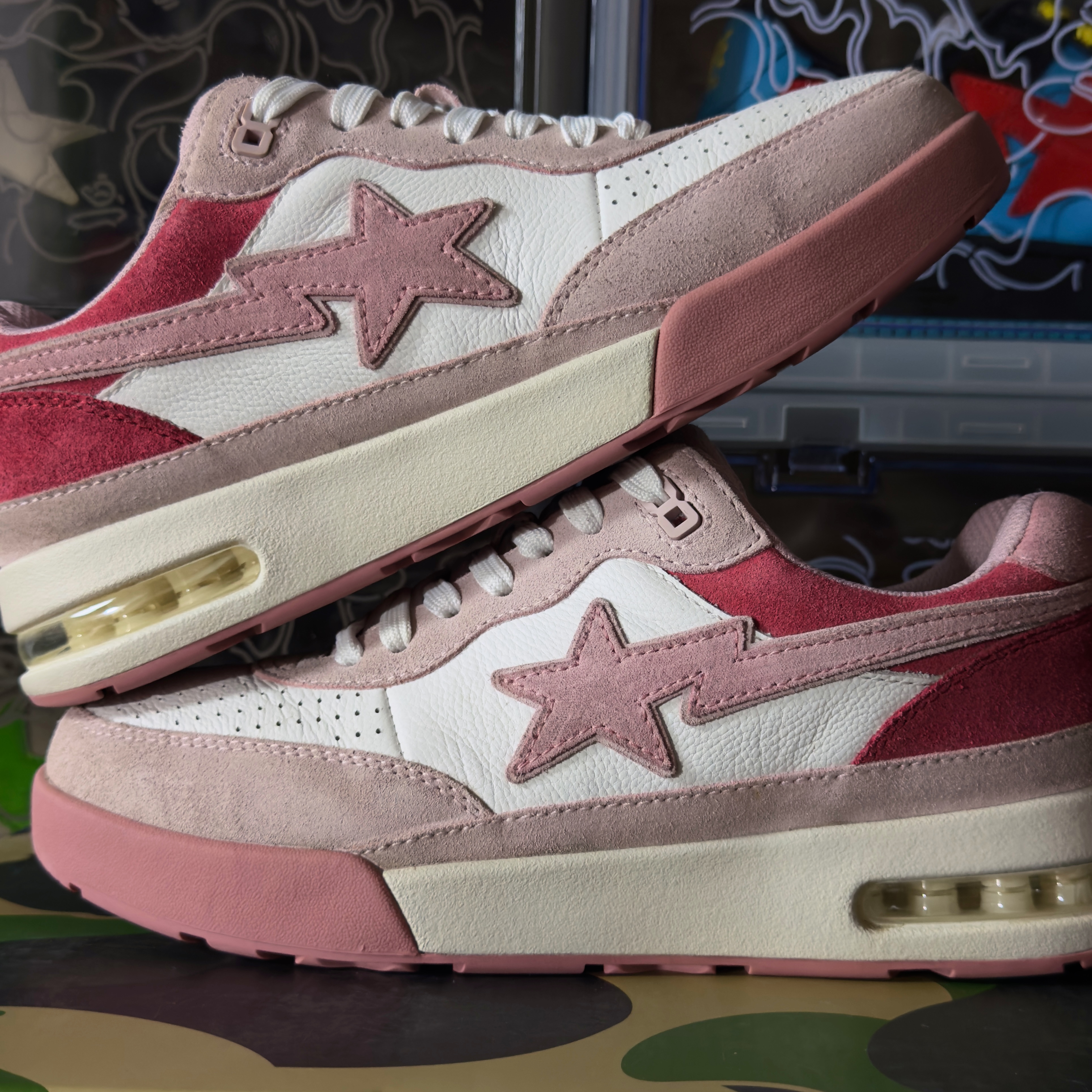 (40) A Bathing Ape Bape Roadsta Pastel Pink 2022