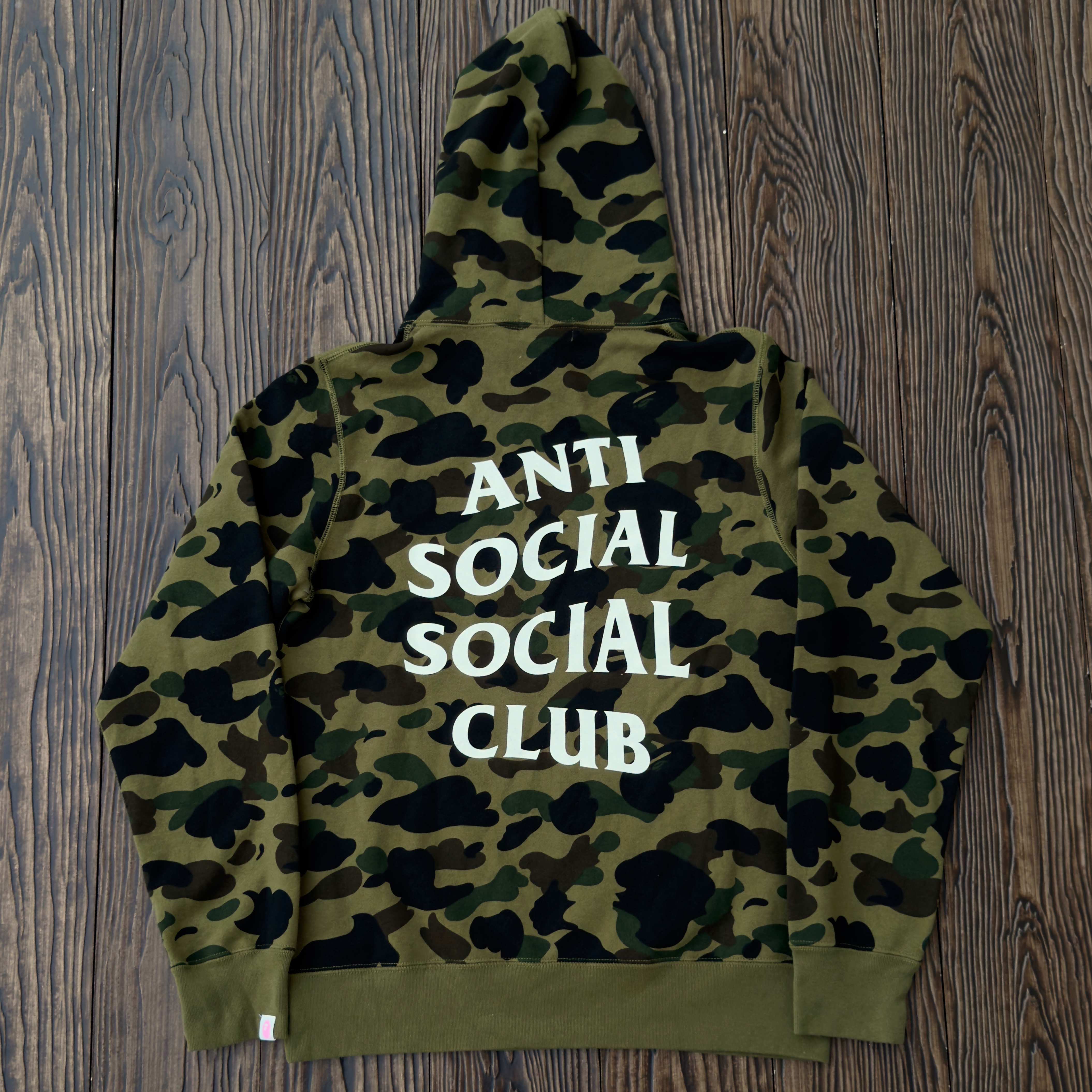 (L) Bape x ASSC 1st Camo Hoodie Green 2017