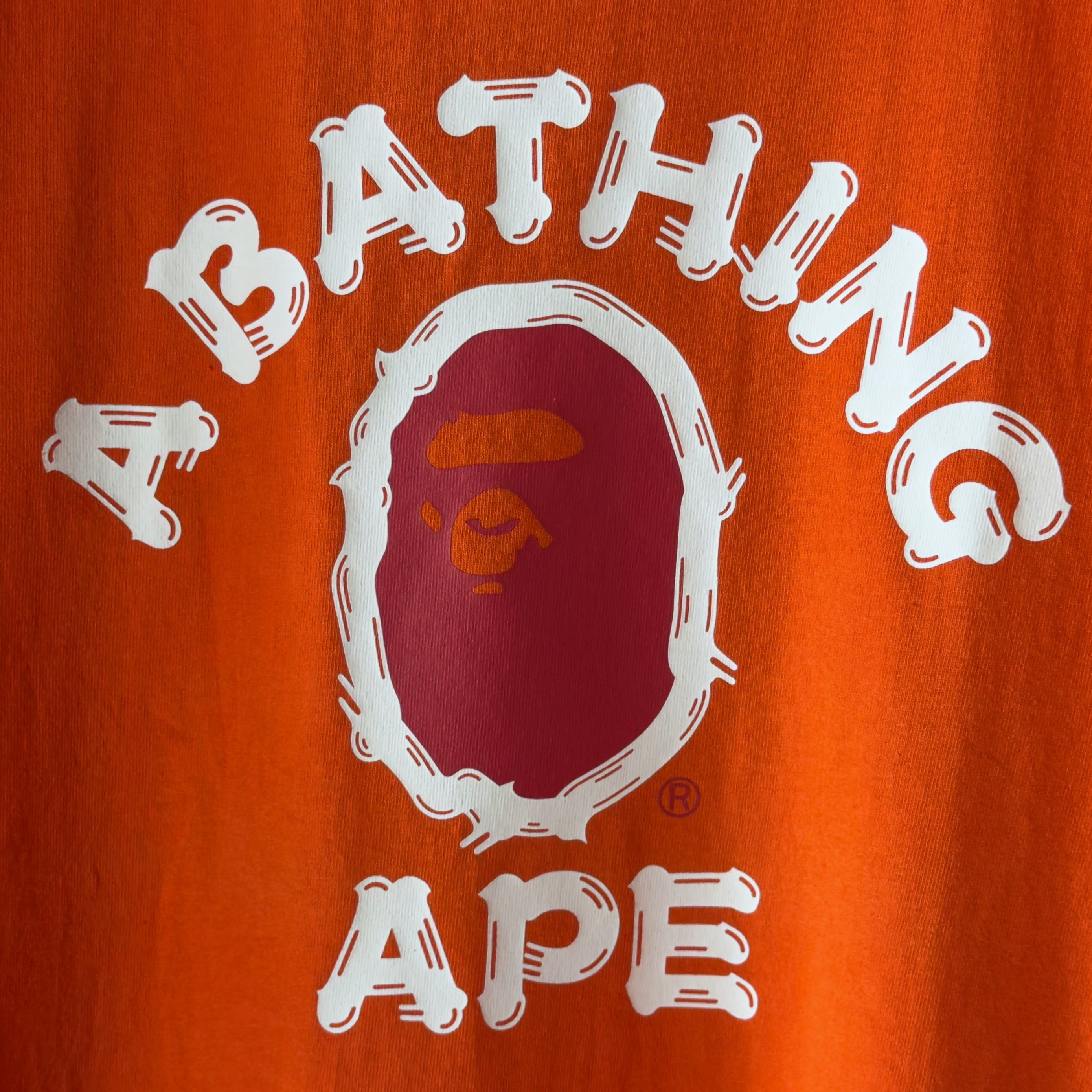 (L) Bape Brush College Tee Orange 2023