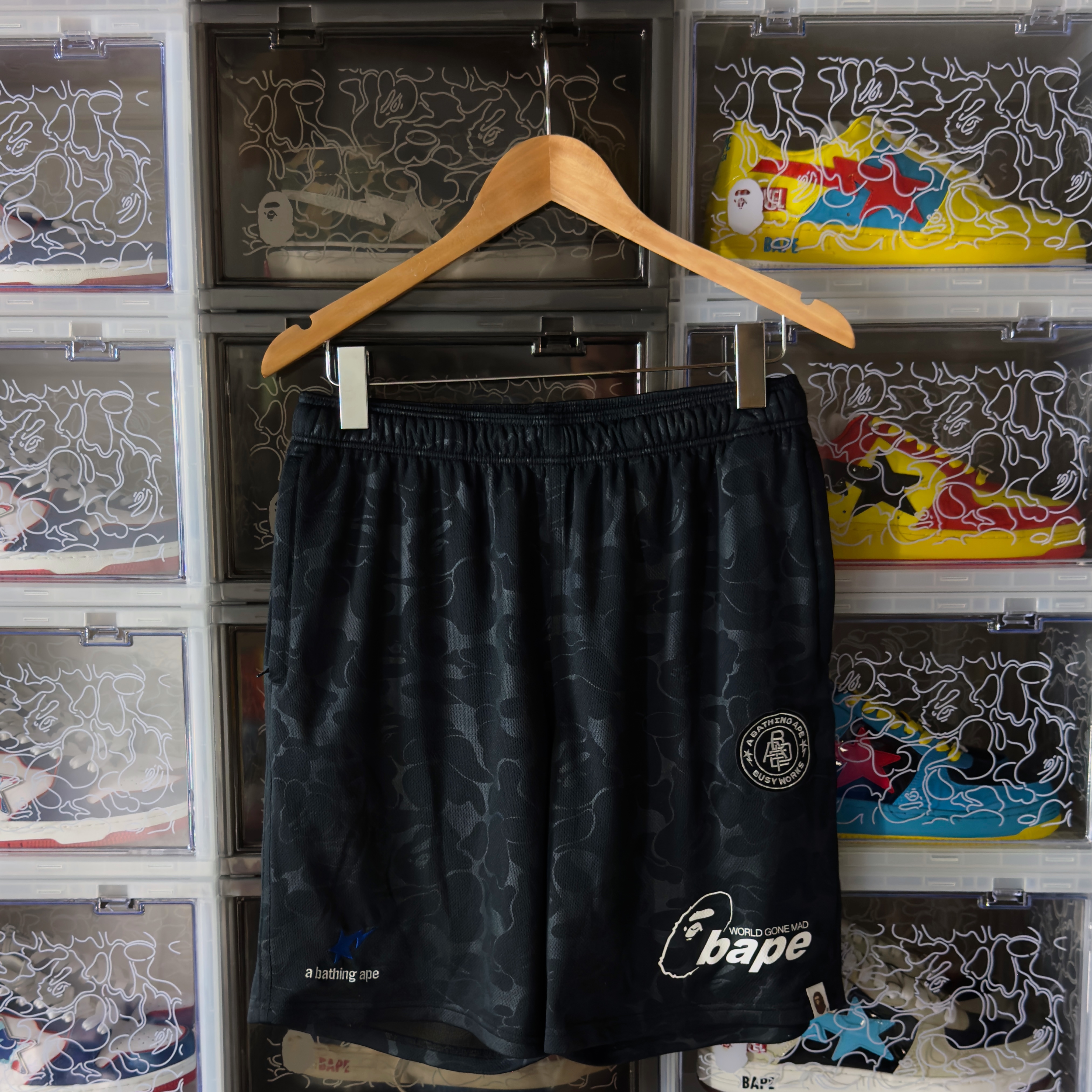 (L) Bape Soccer Game Shorts Black 2022