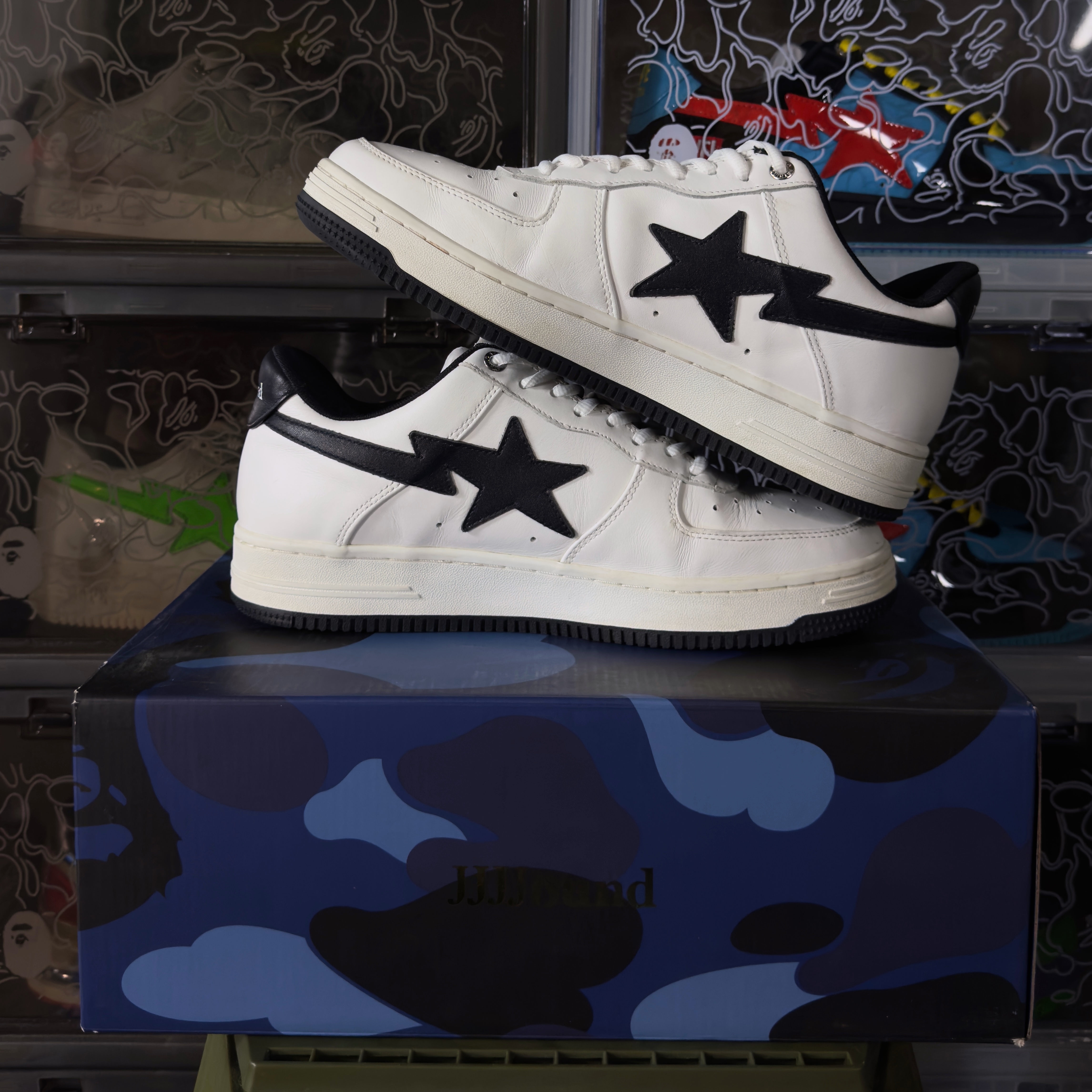 (44) A Bathing Ape Bapesta JJJJound White/Navy 2023