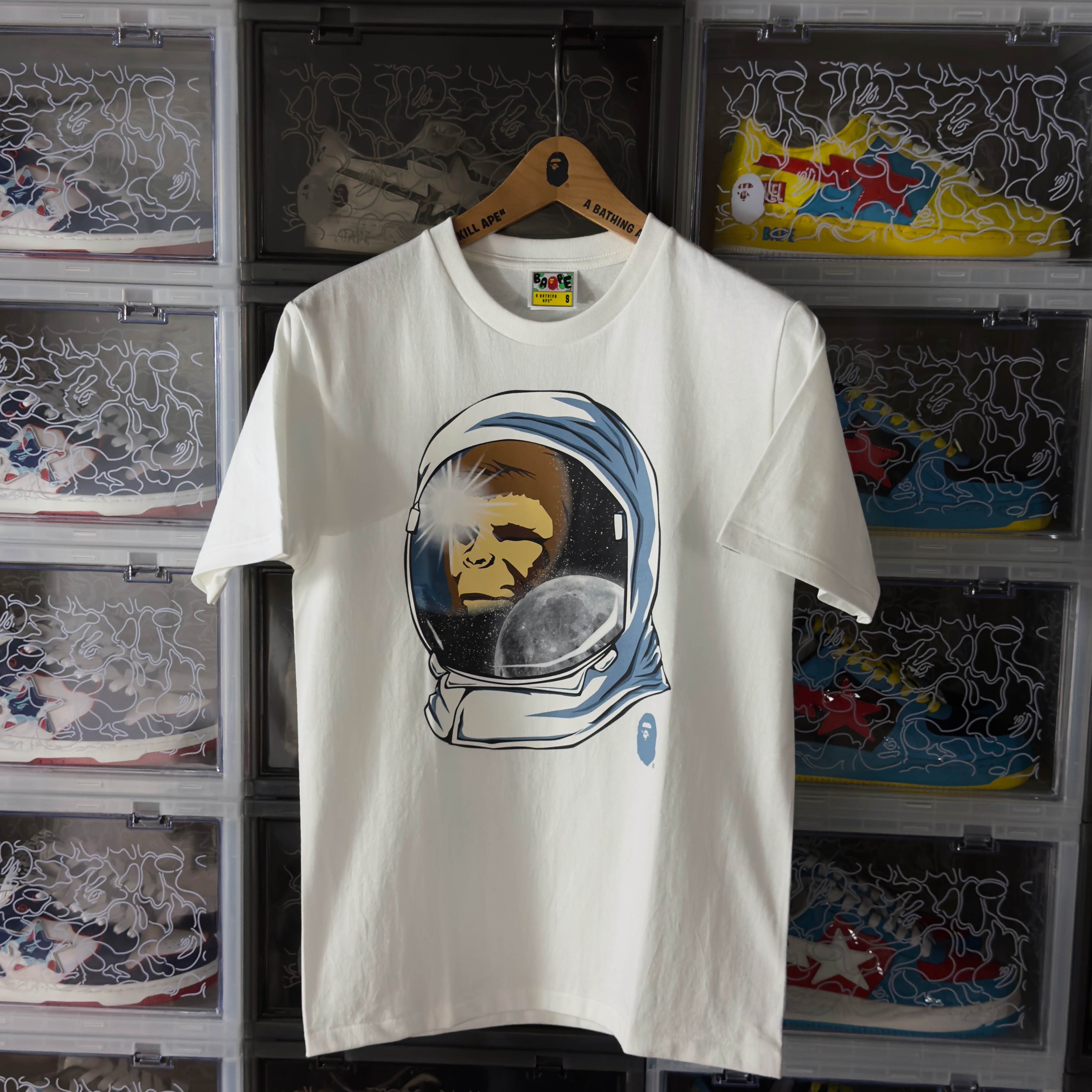 (S/M) Bape Space Ape Tee White 2024