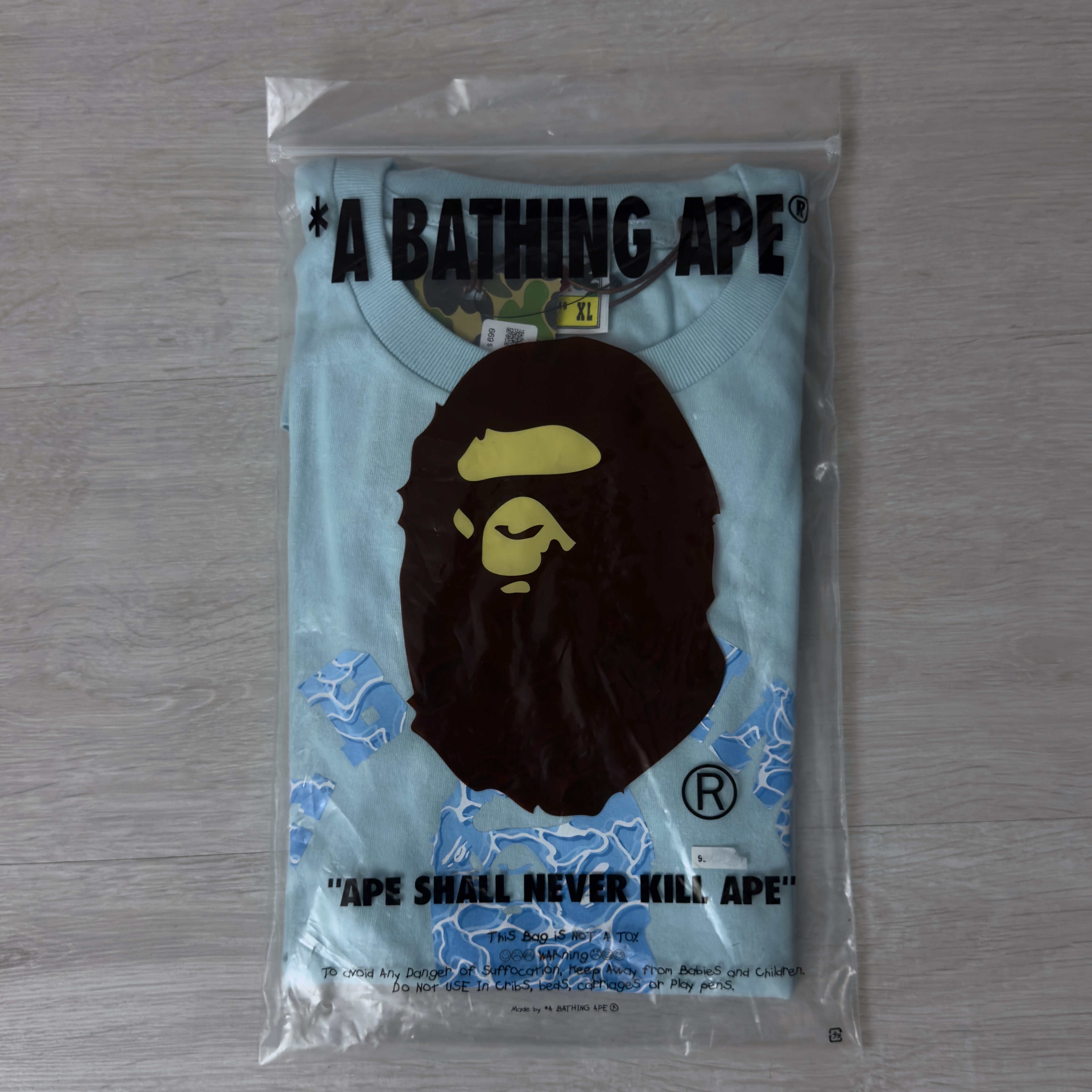 (XL) Bape ABC Sea Surface Camo College Tee Sax 2024