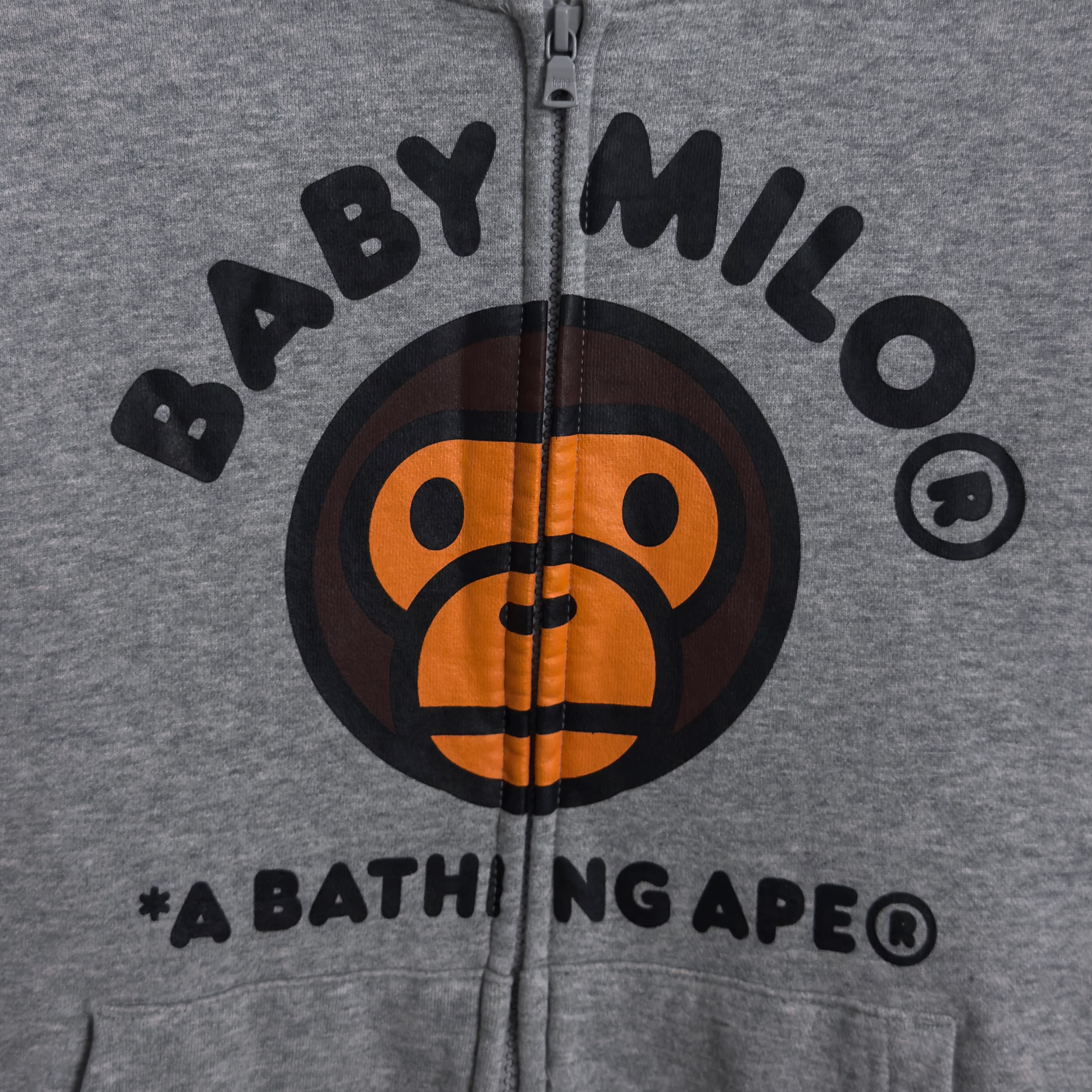 (M) Bape Baby Milo Zip Up Hoodie Grey