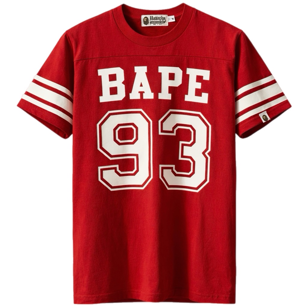 (M) Bape Football 93 Tee Red