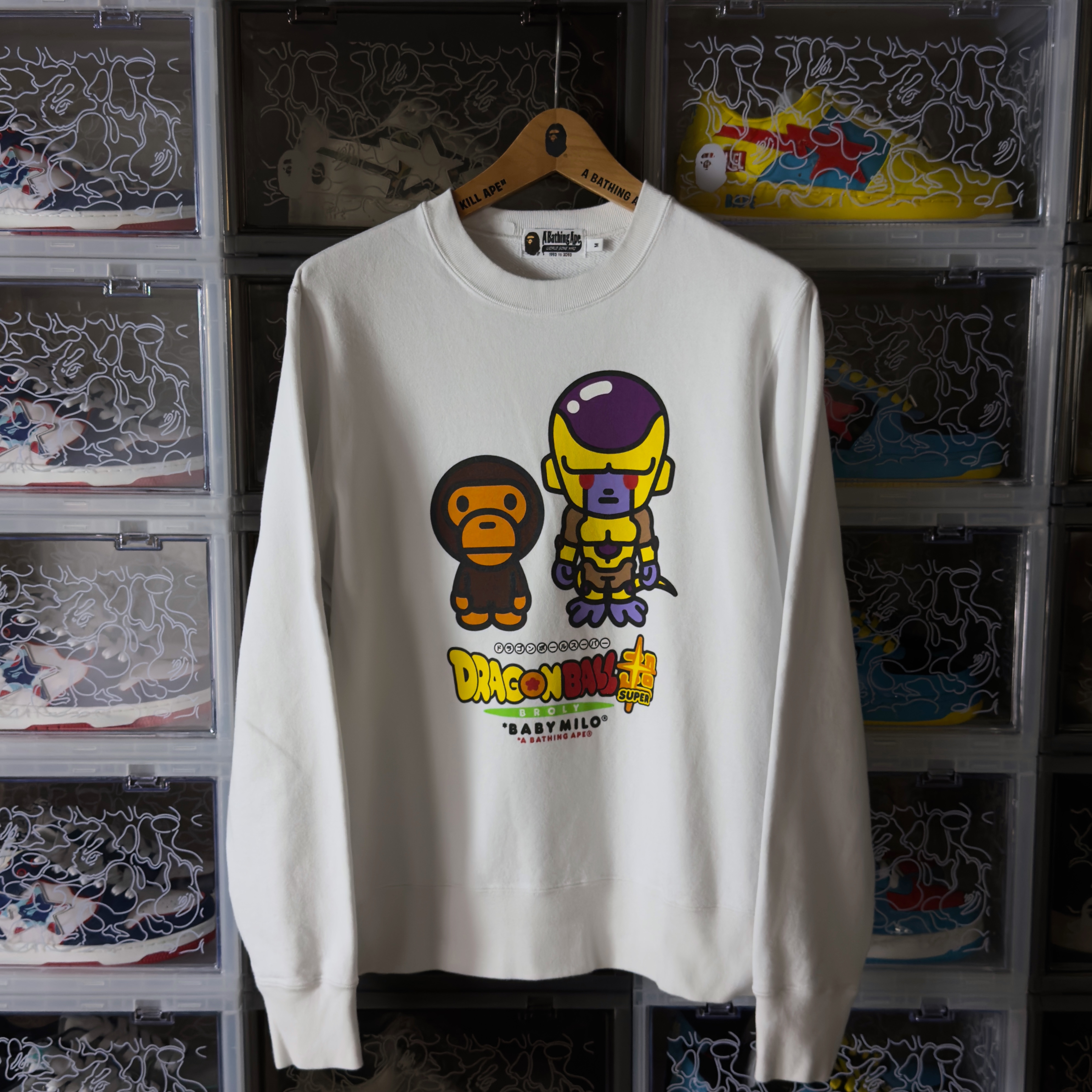 (M) Bape x DBZ Super Golden Frieza Crewneck White 2019