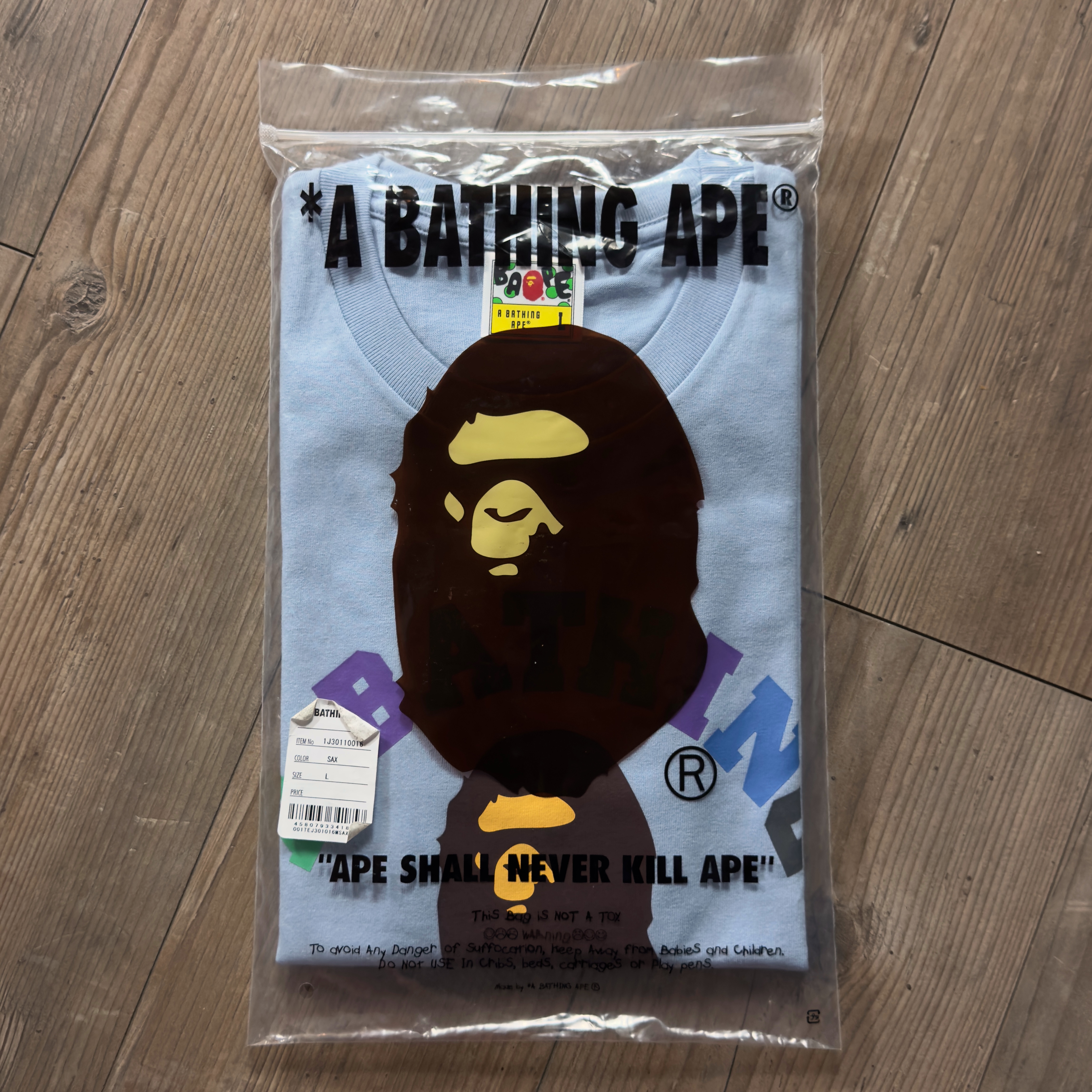 (L) Bape Colors College Tee Sax 2023