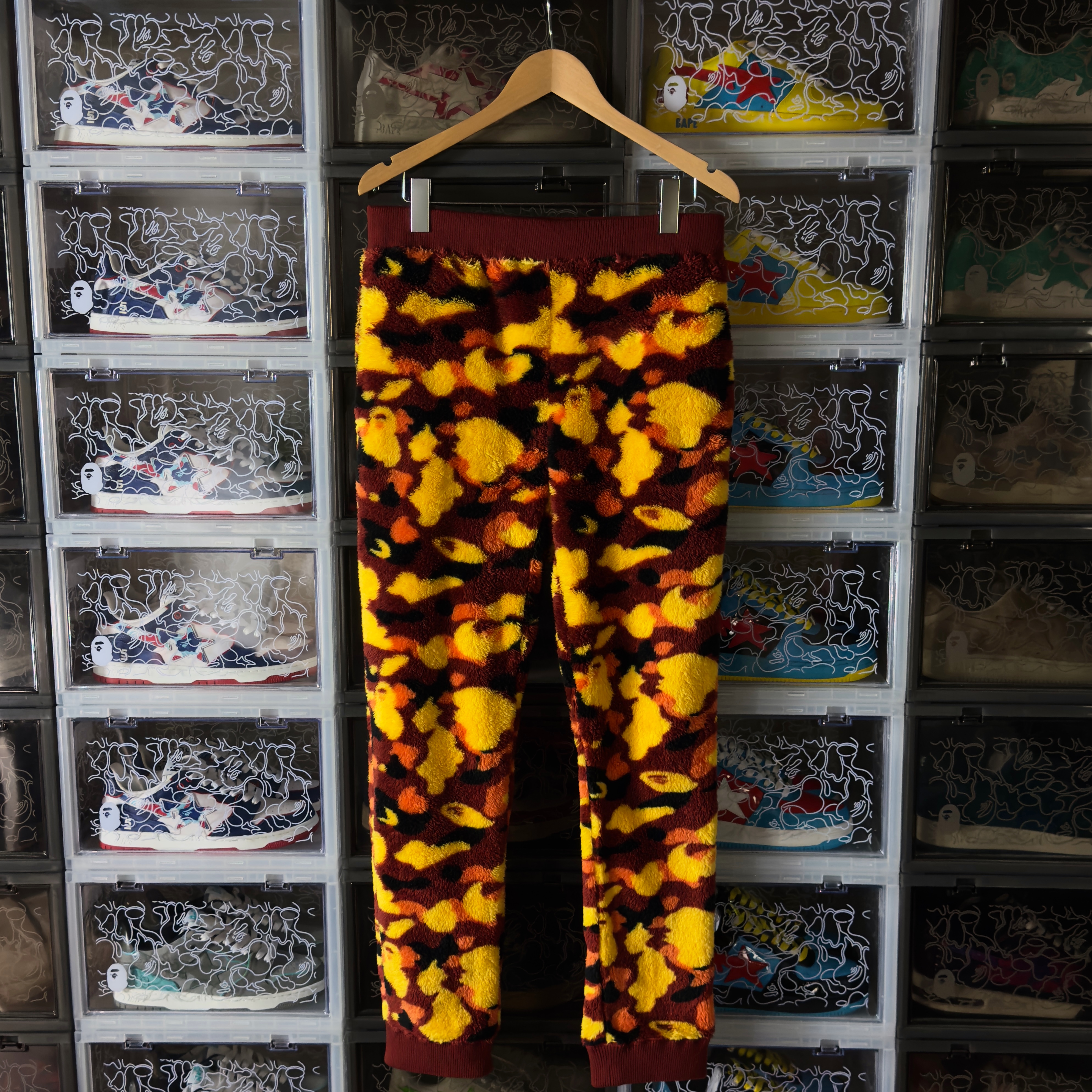 (L) Bape 1st Camo Boa Pants Orange 2018 