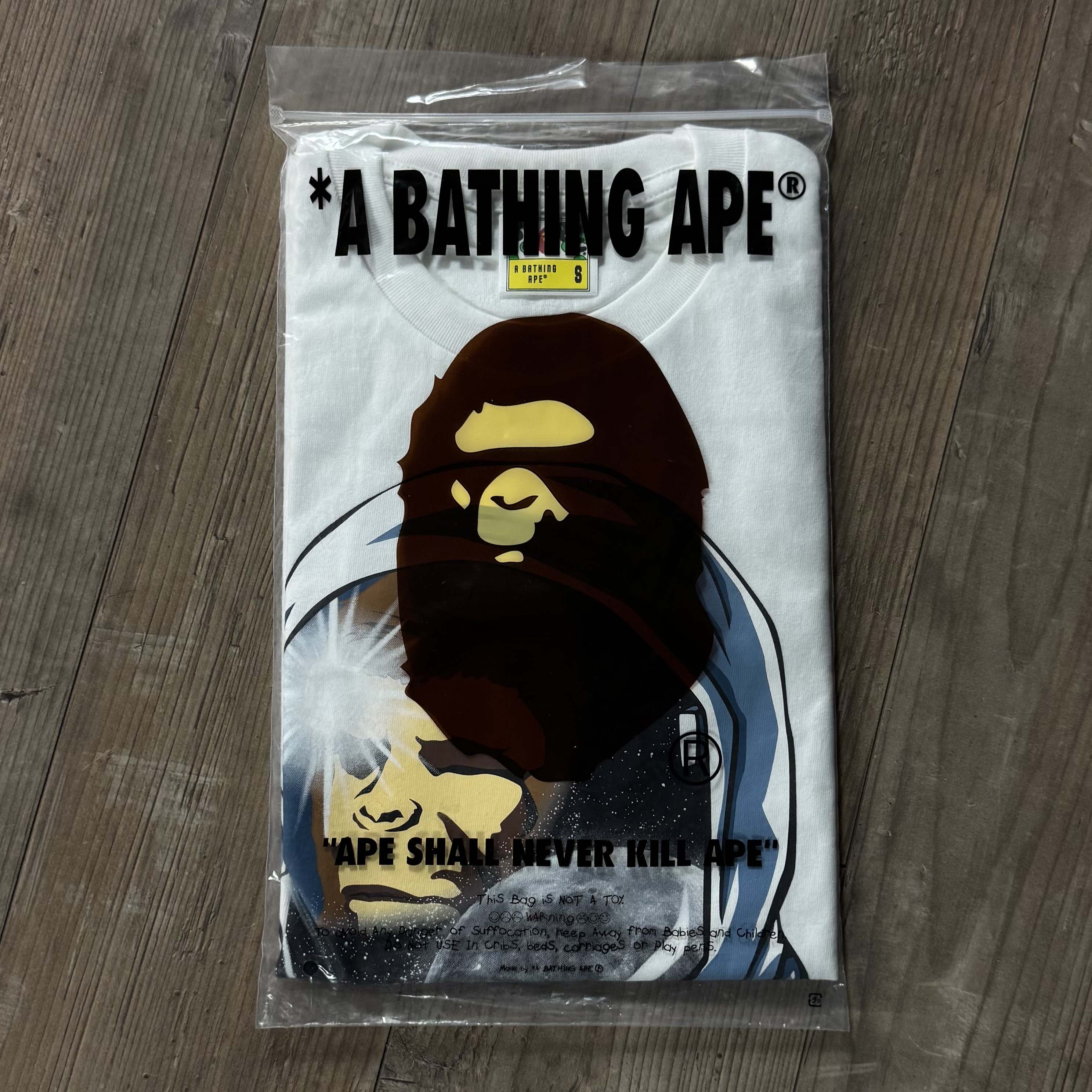 (S/M) Bape Space Ape Tee White 2024