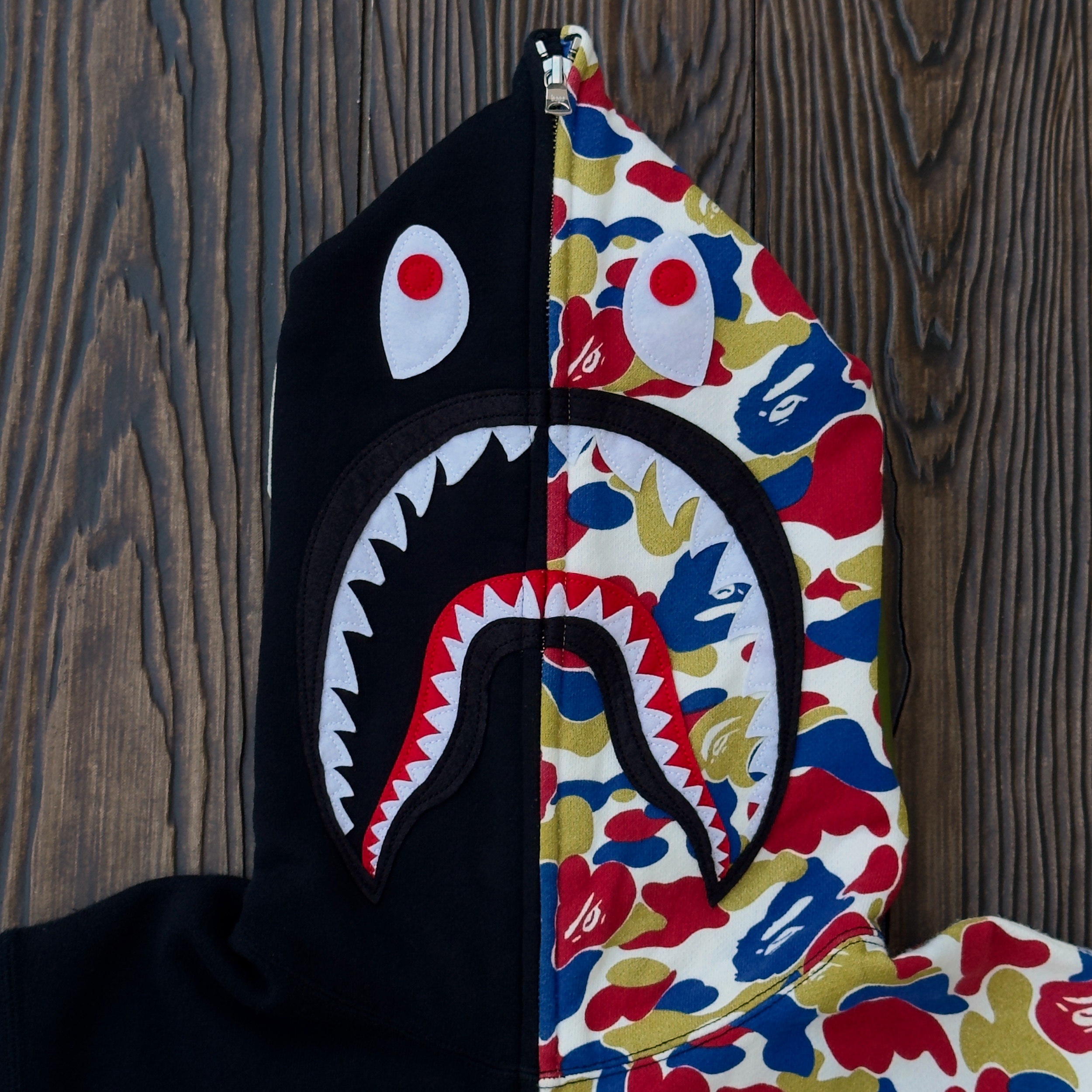 (M) Bape Store Bangkok 5th Anniversary Shark Full Zip Hoodie Black 2021