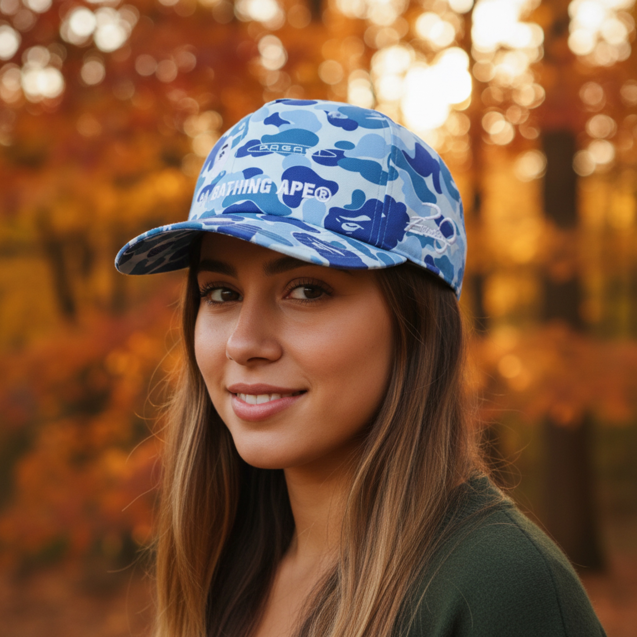 Bape x Pagani ABC Camo Snapback Cap Blue 2019 